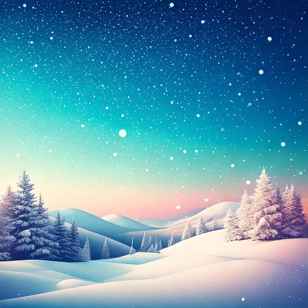 正方形の雪景色背景