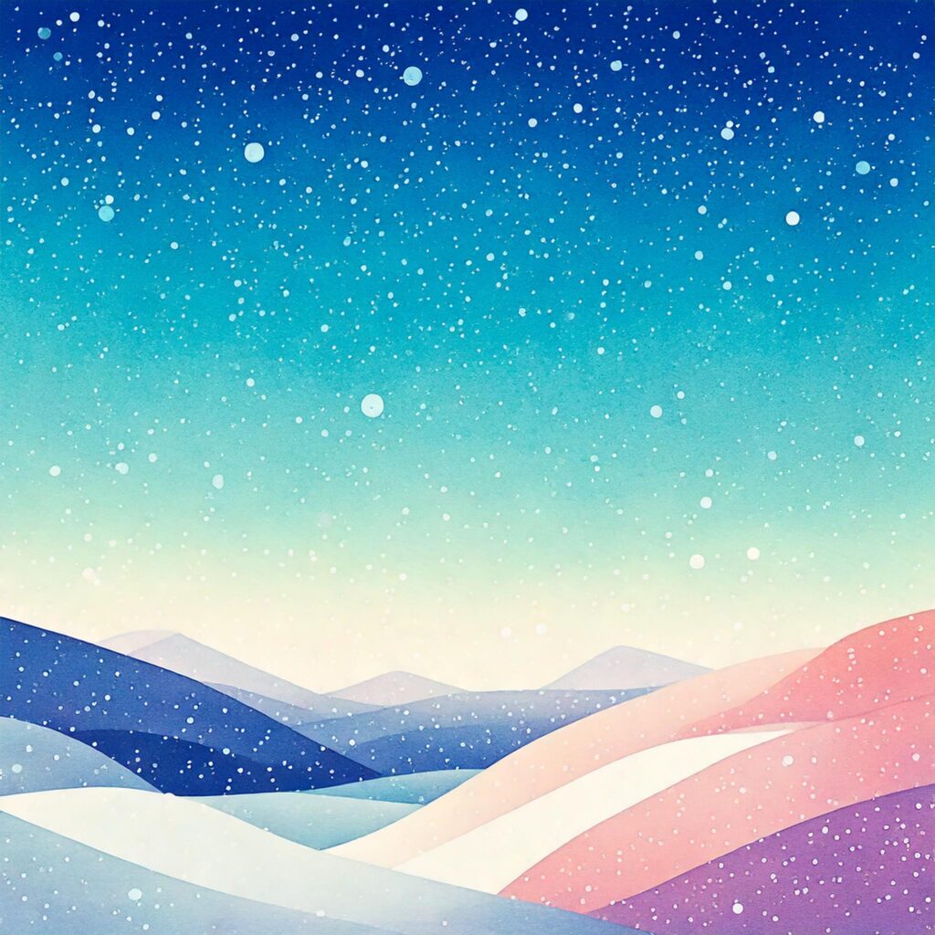 正方形の雪の降る背景