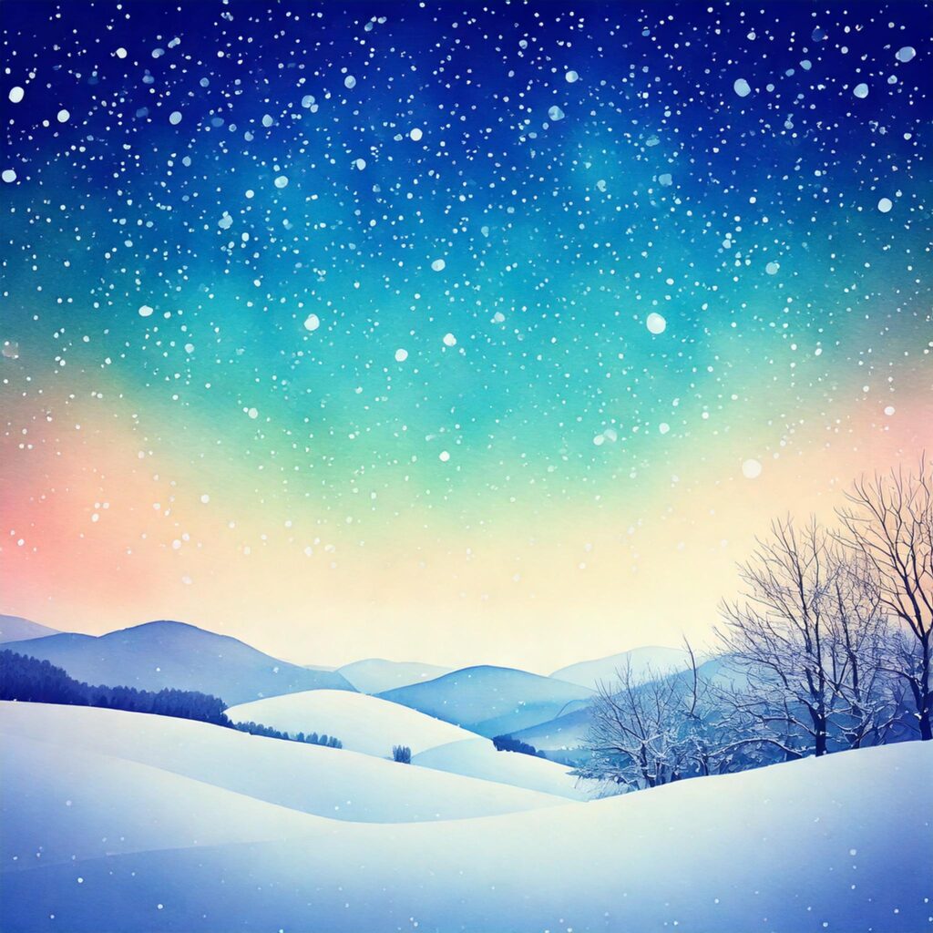 正方形の雪空の背景