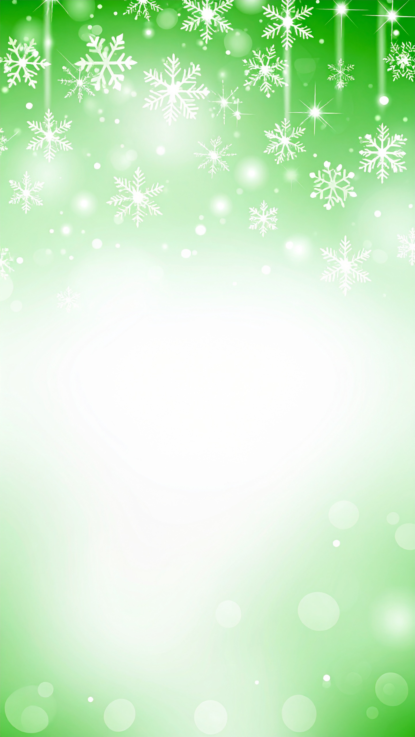 縦の雪の結晶の緑の背景フリー素材