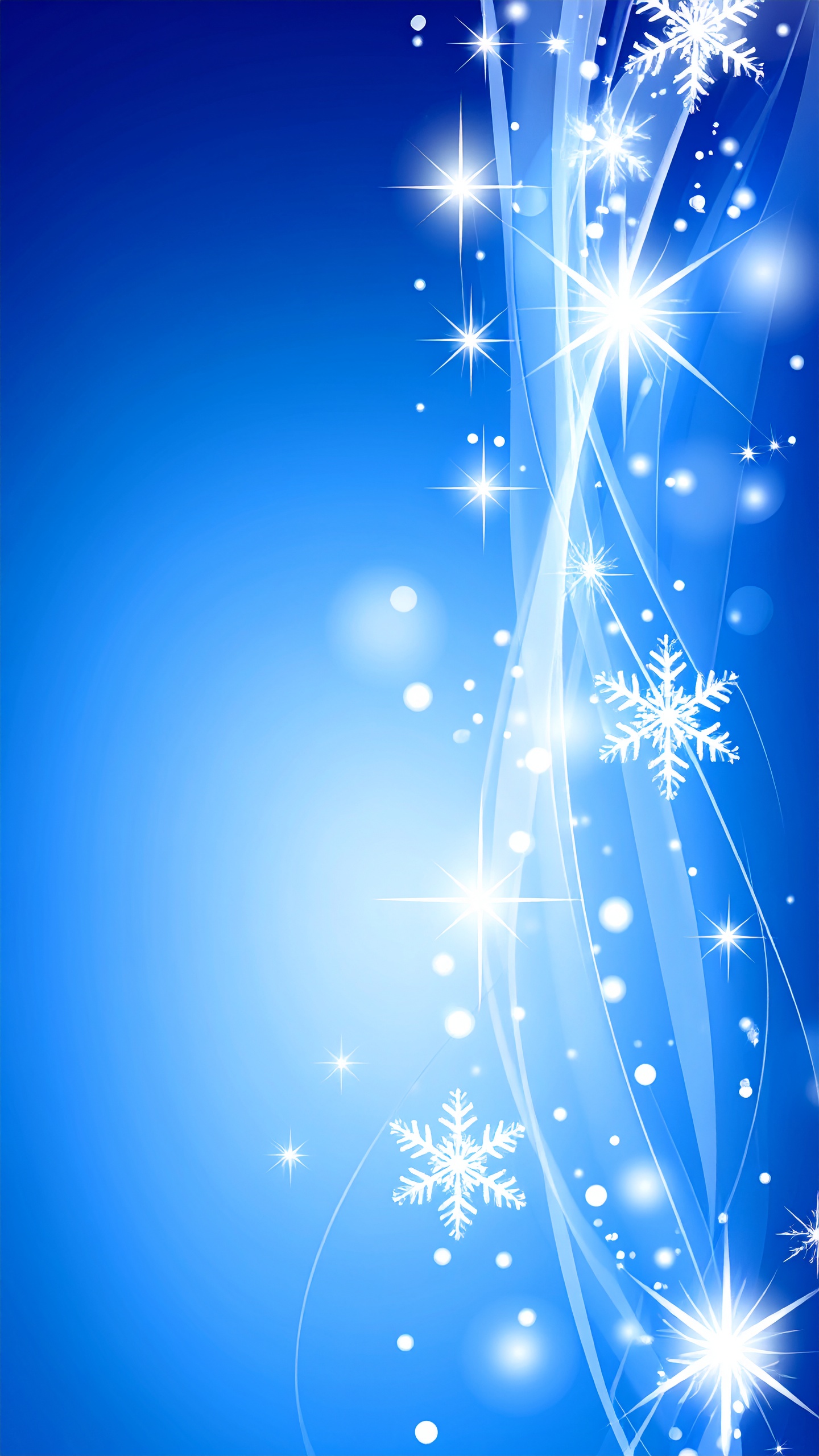 縦の雪のシンプルな青色背景イラスト
