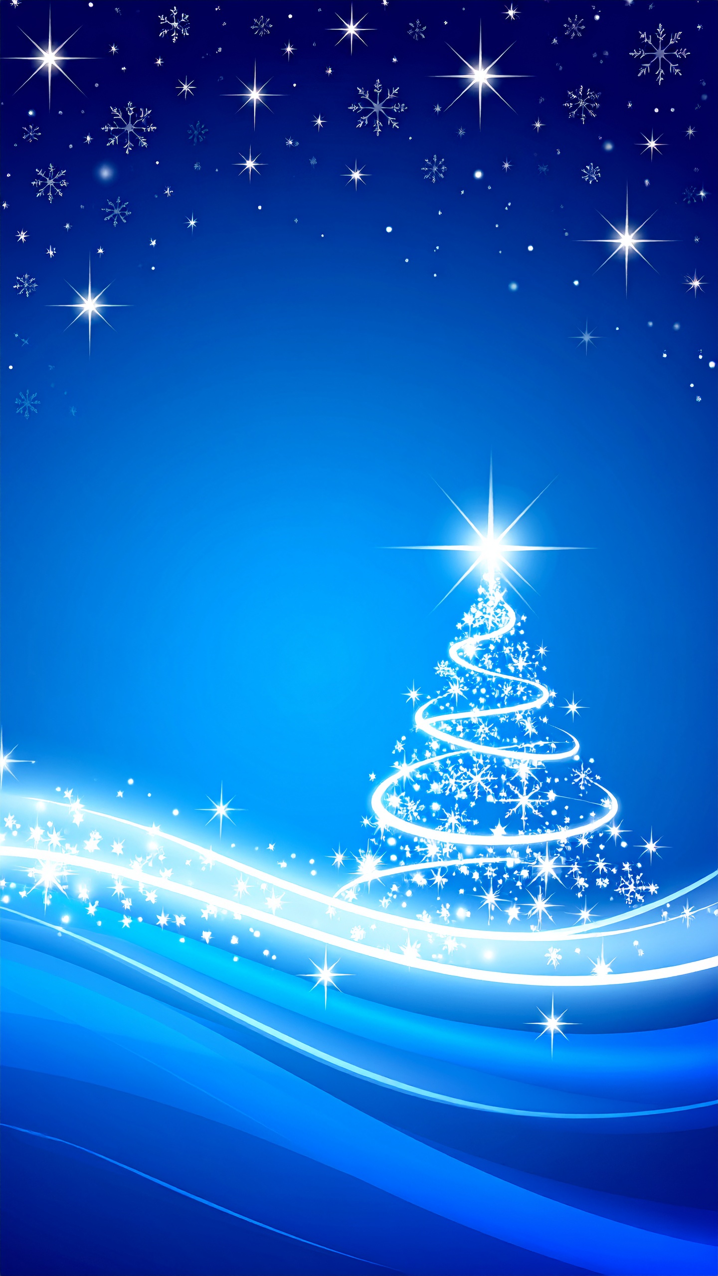 縦のクリスマスのおしゃれな青色背景イラスト