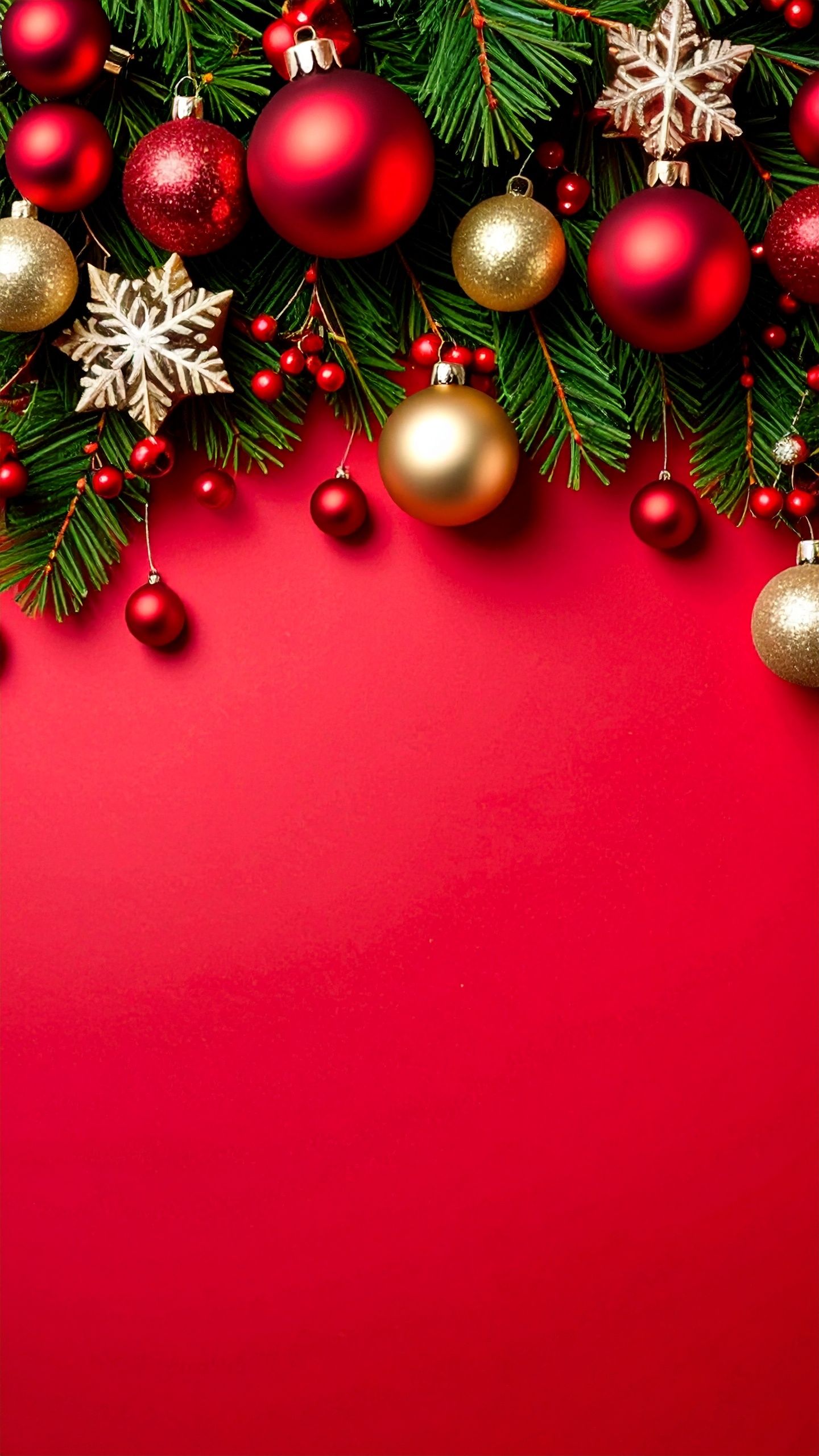 縦のクリスマスの赤色背景フリー素材