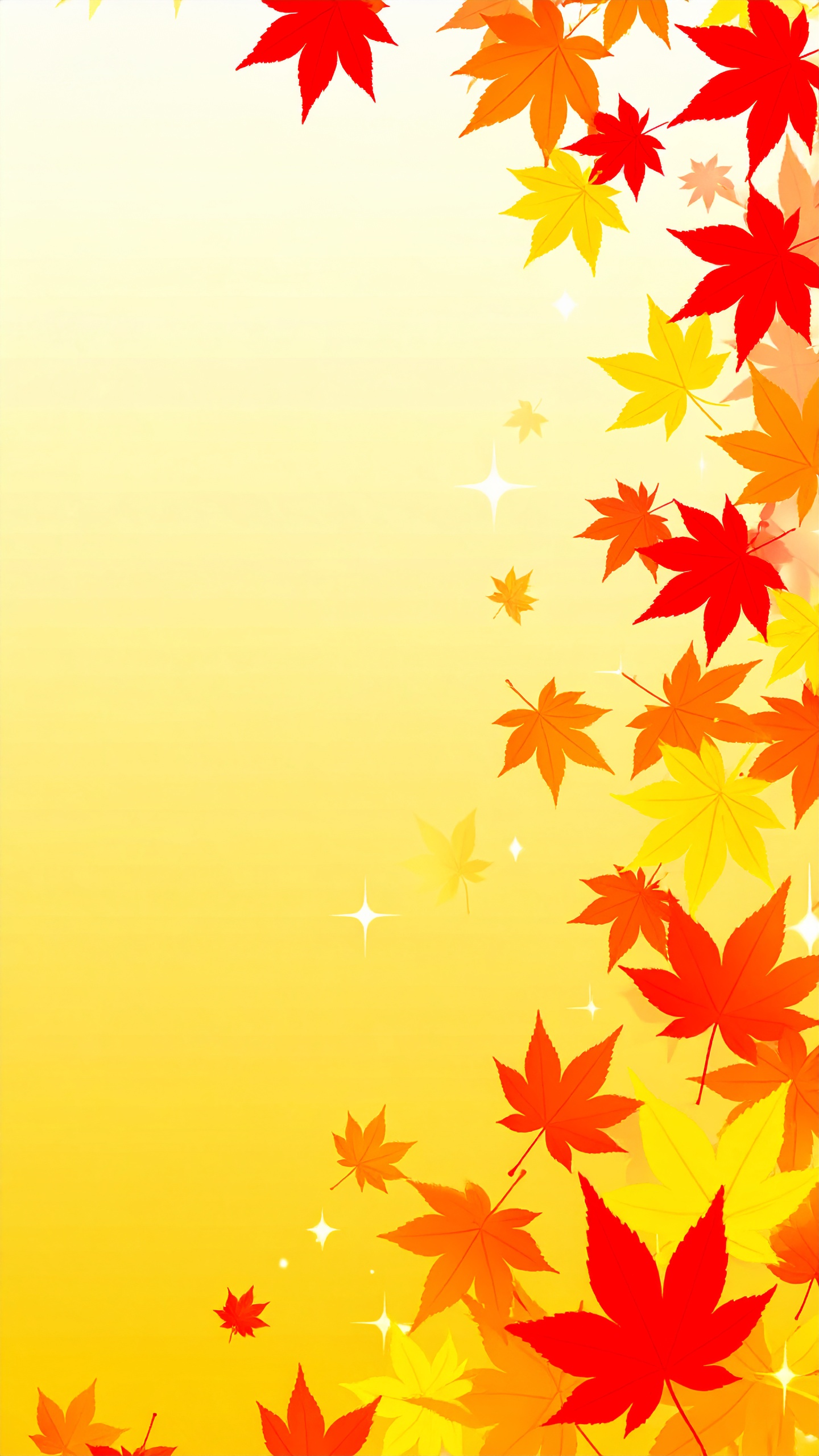 縦の秋の紅葉のグラデーション背景フリー素材