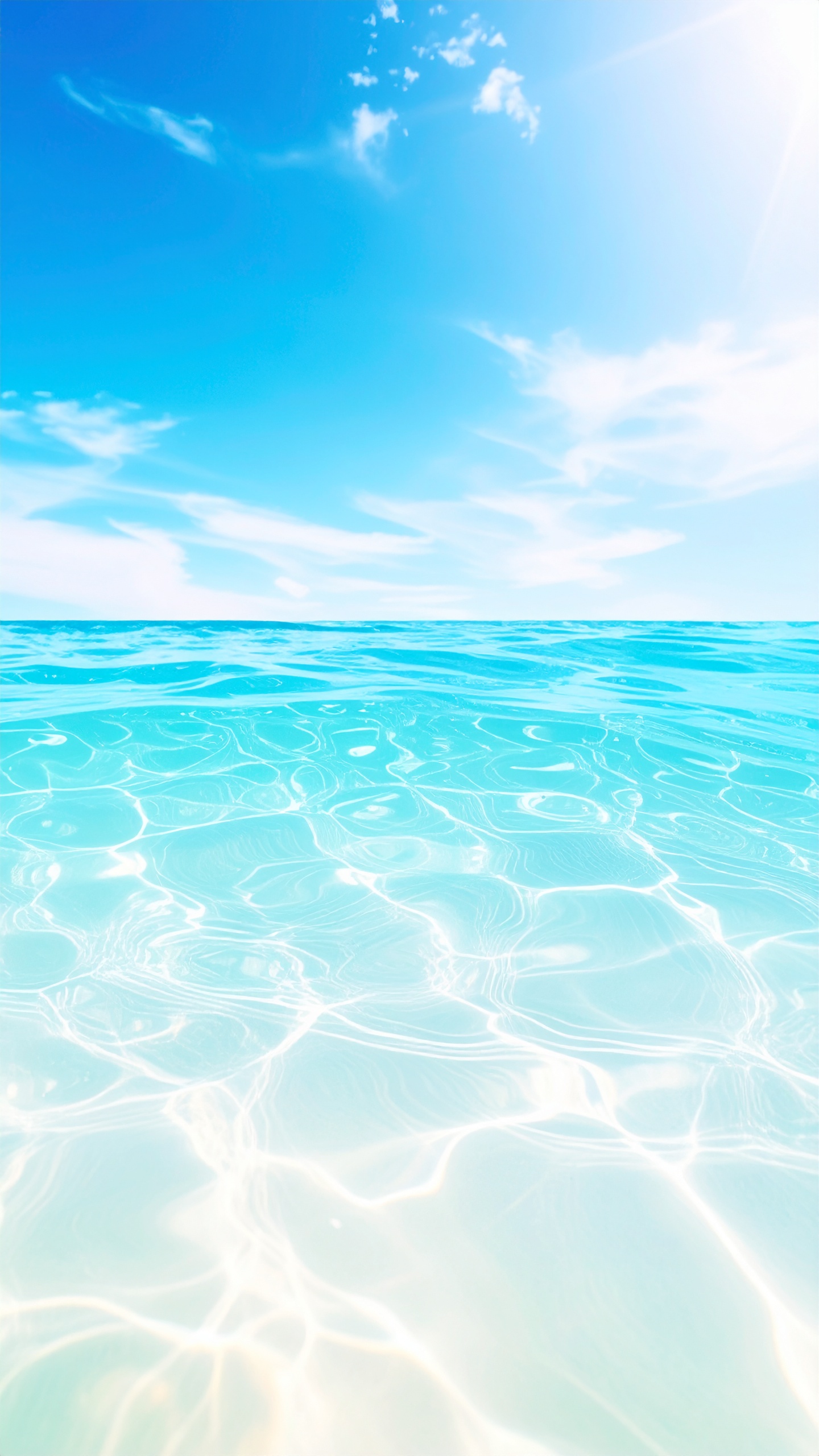 縦の夏の海の綺麗な背景画像