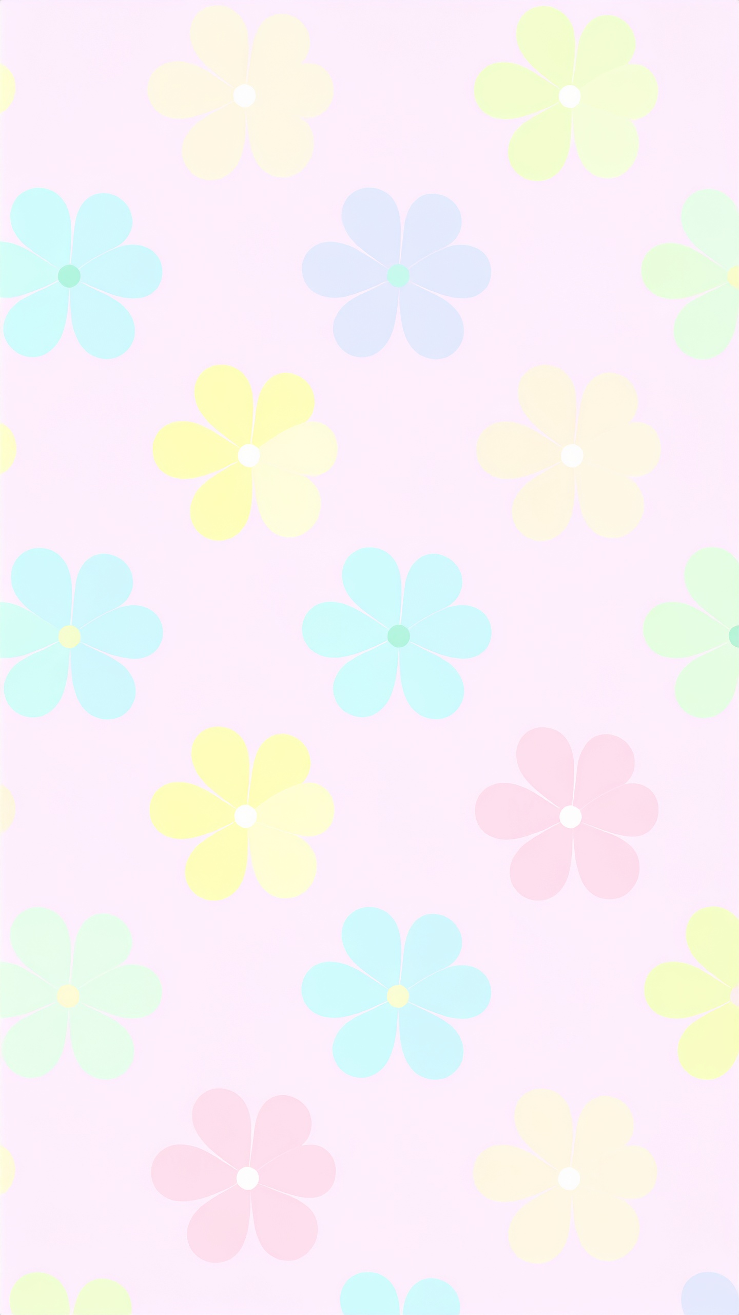 縦の花のパステルカラーの背景イラスト