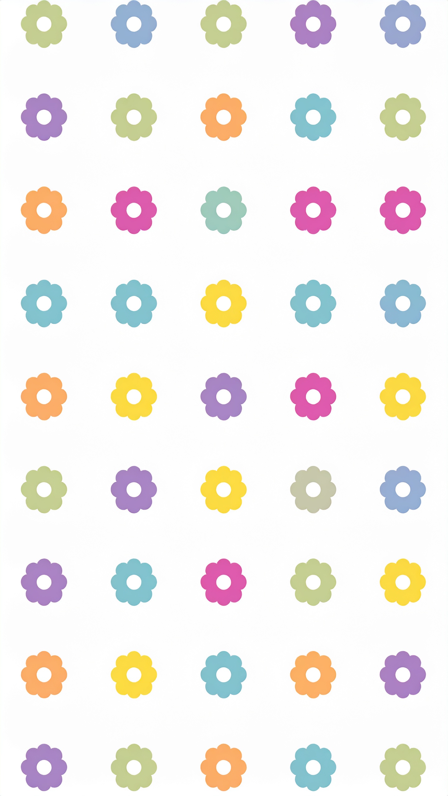 縦のシンプルな花のパターン背景イラスト