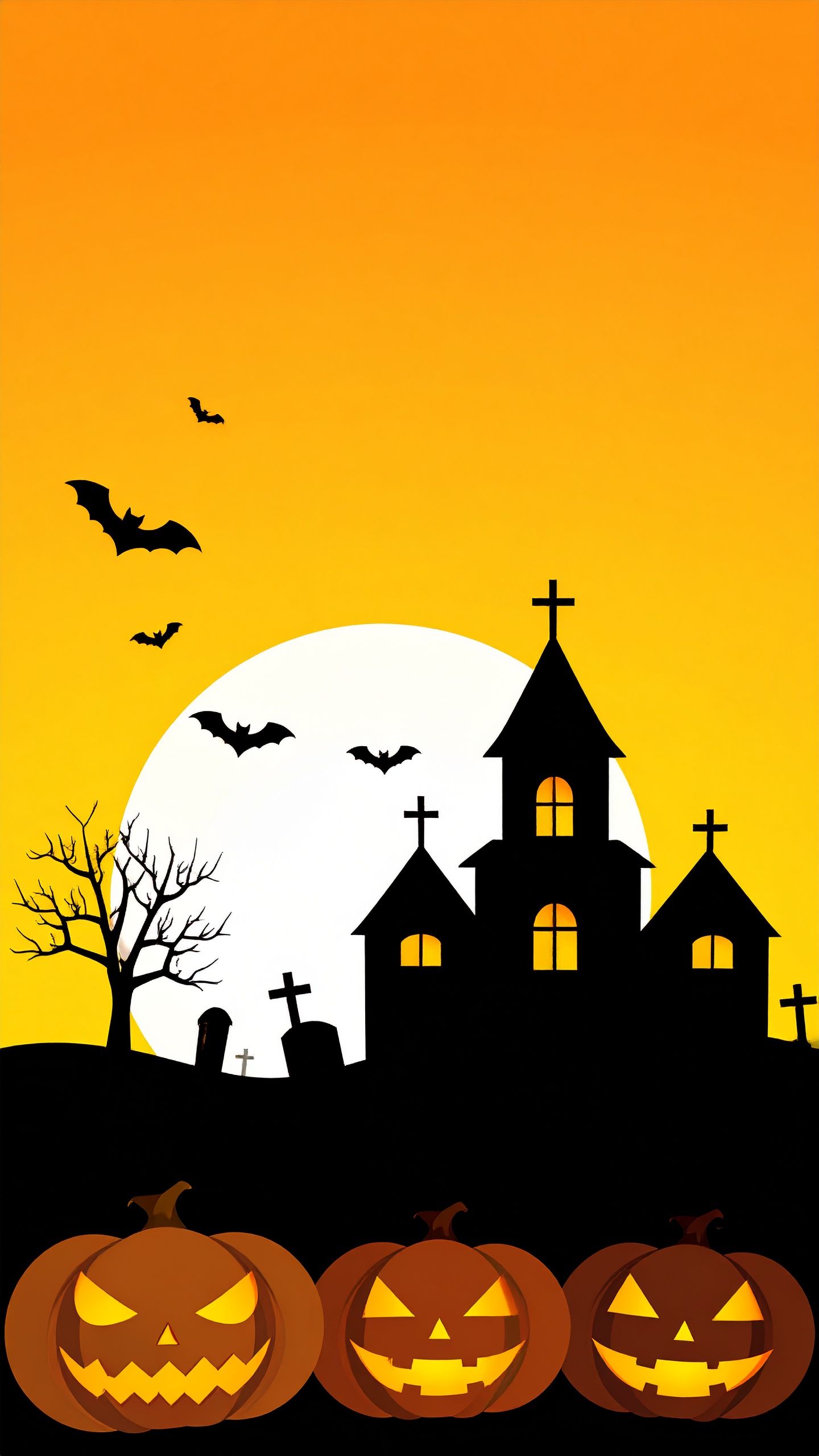 ハロウィンの縦の背景イラスト