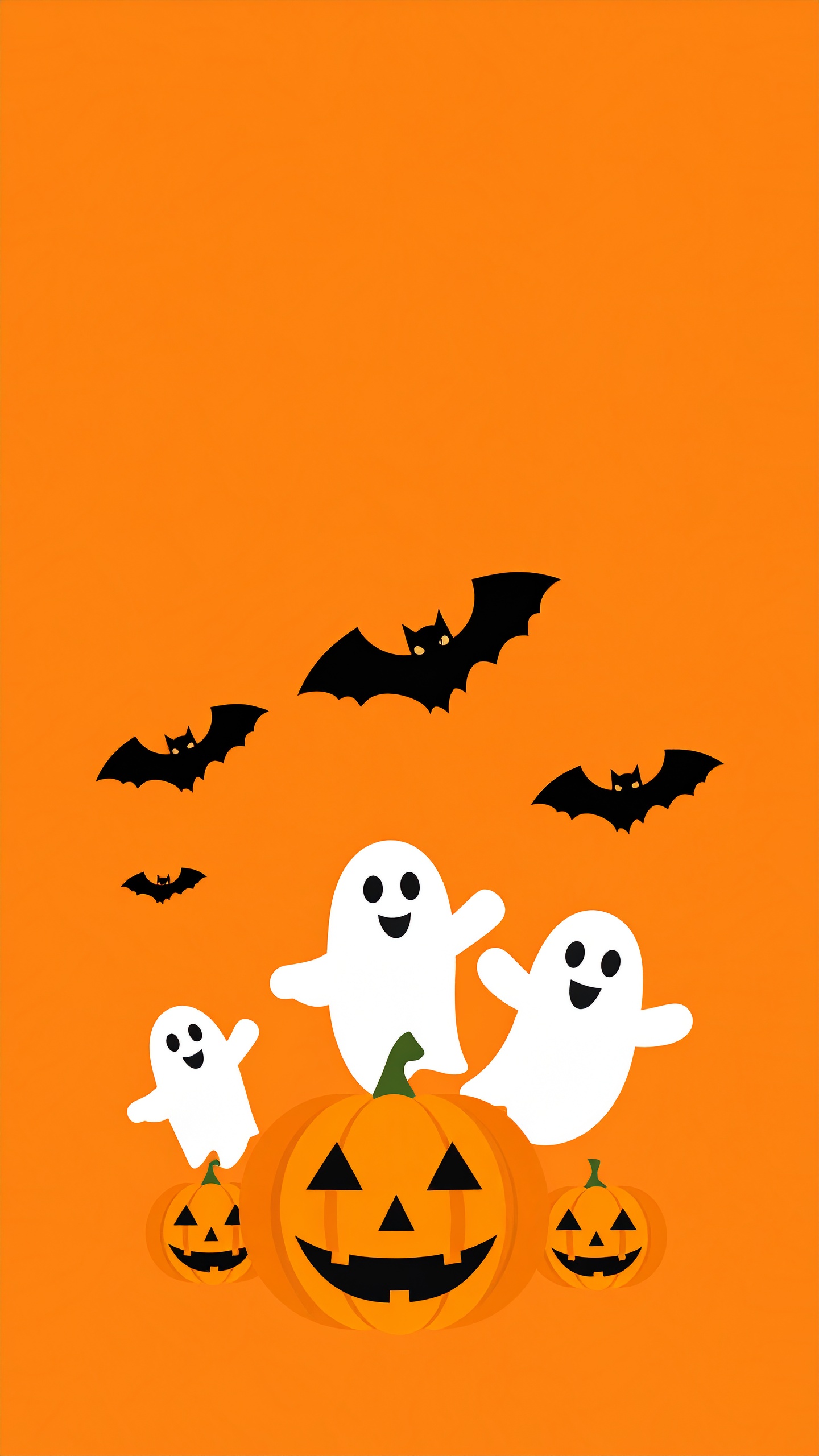 ハロウィンの縦の背景壁紙（オレンジ）