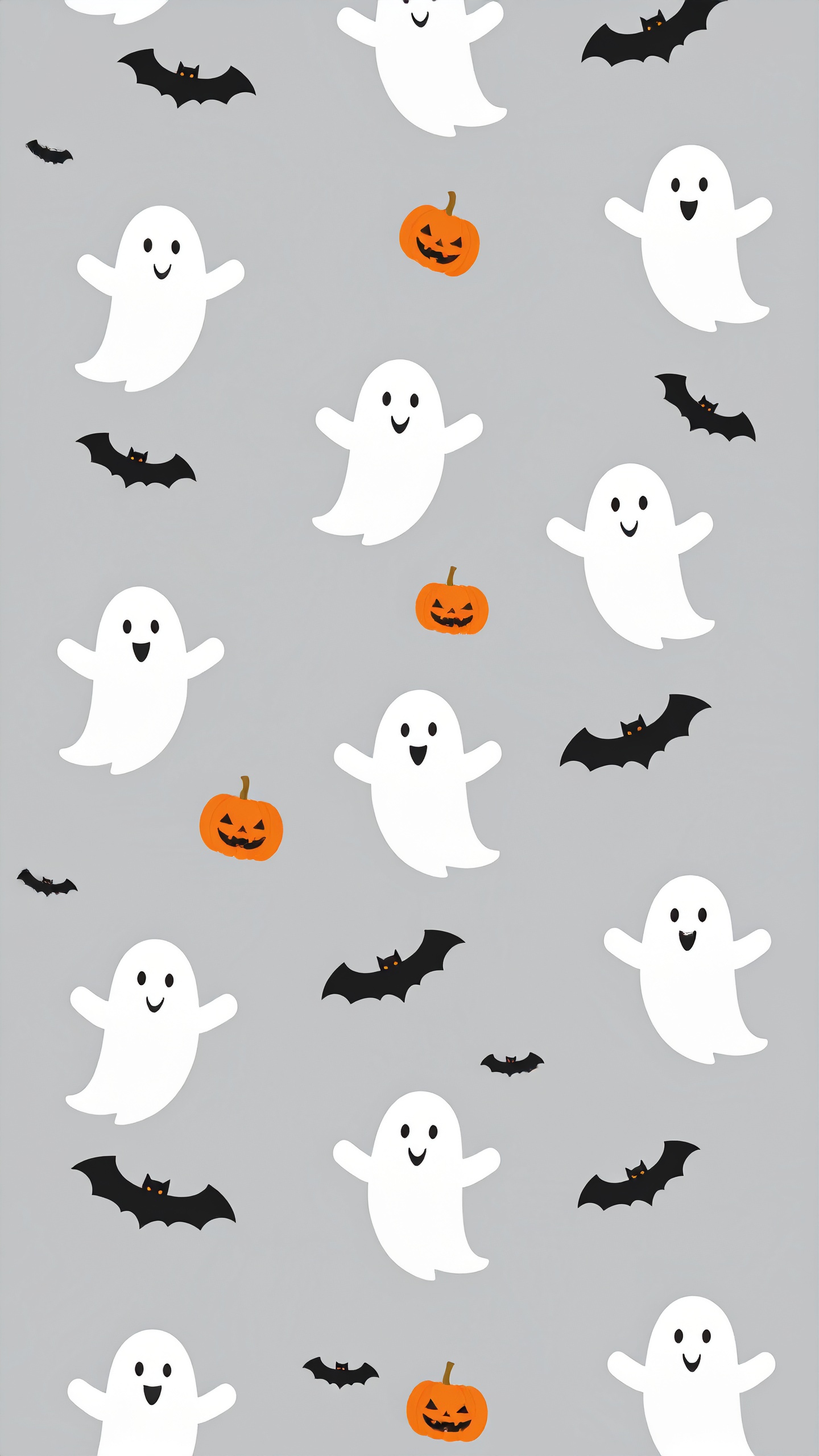ハロウィンの縦の背景イラスト（グレー）
