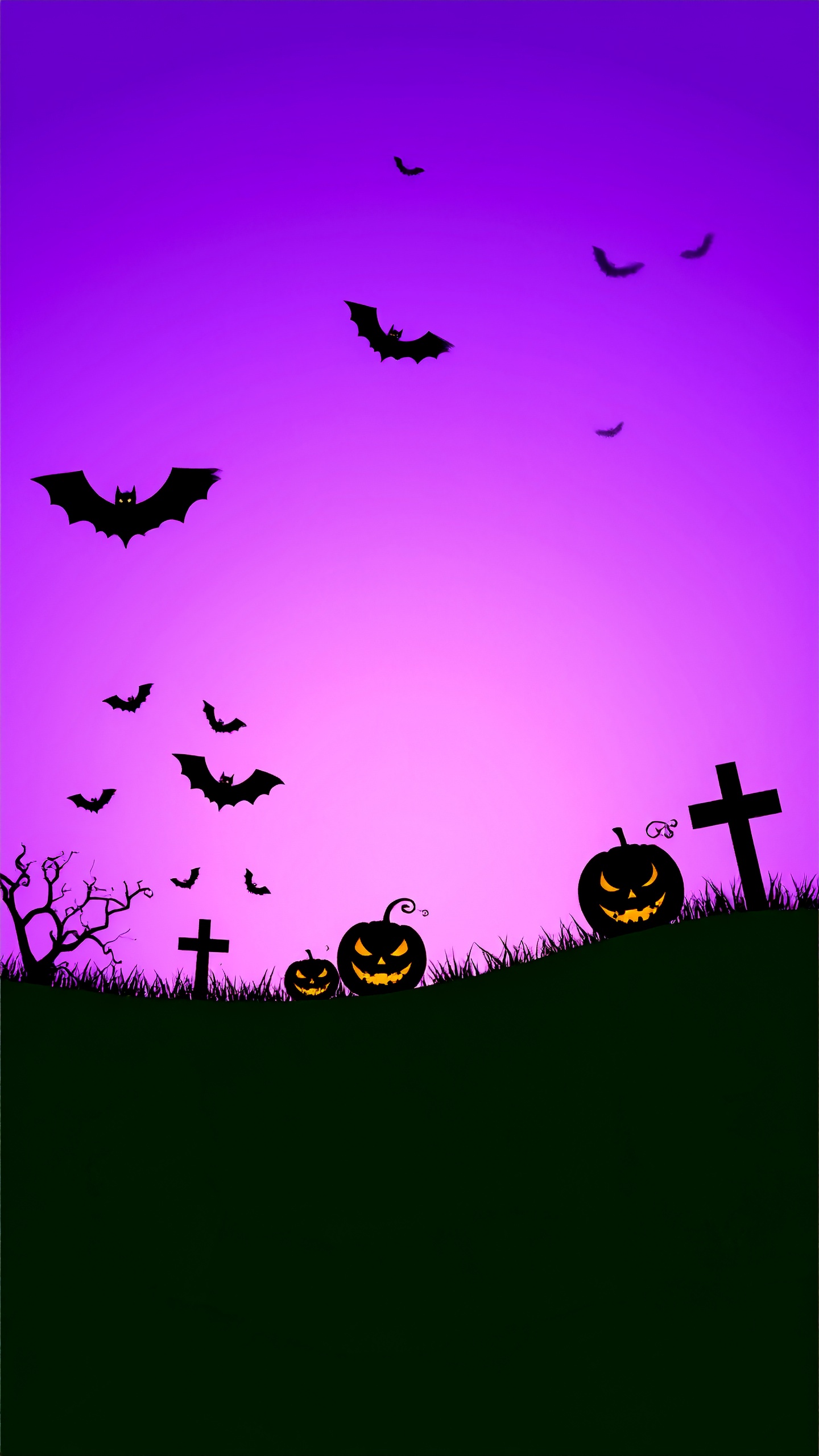 ハロウィンの縦の背景壁紙（紫）