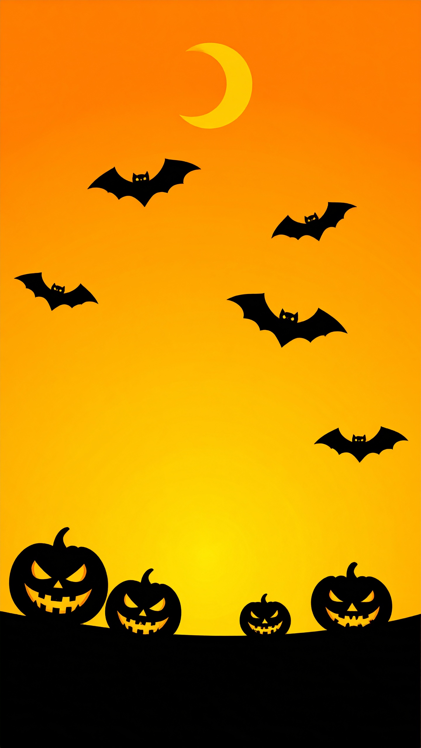 ハロウィンの縦の背景画像（オレンジ）