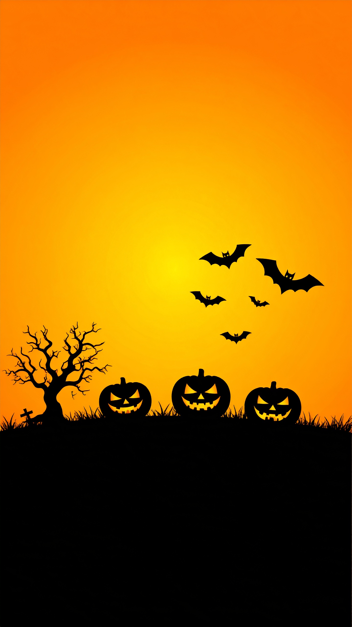 ハロウィンの縦の背景フリー素材’（オレンジ）