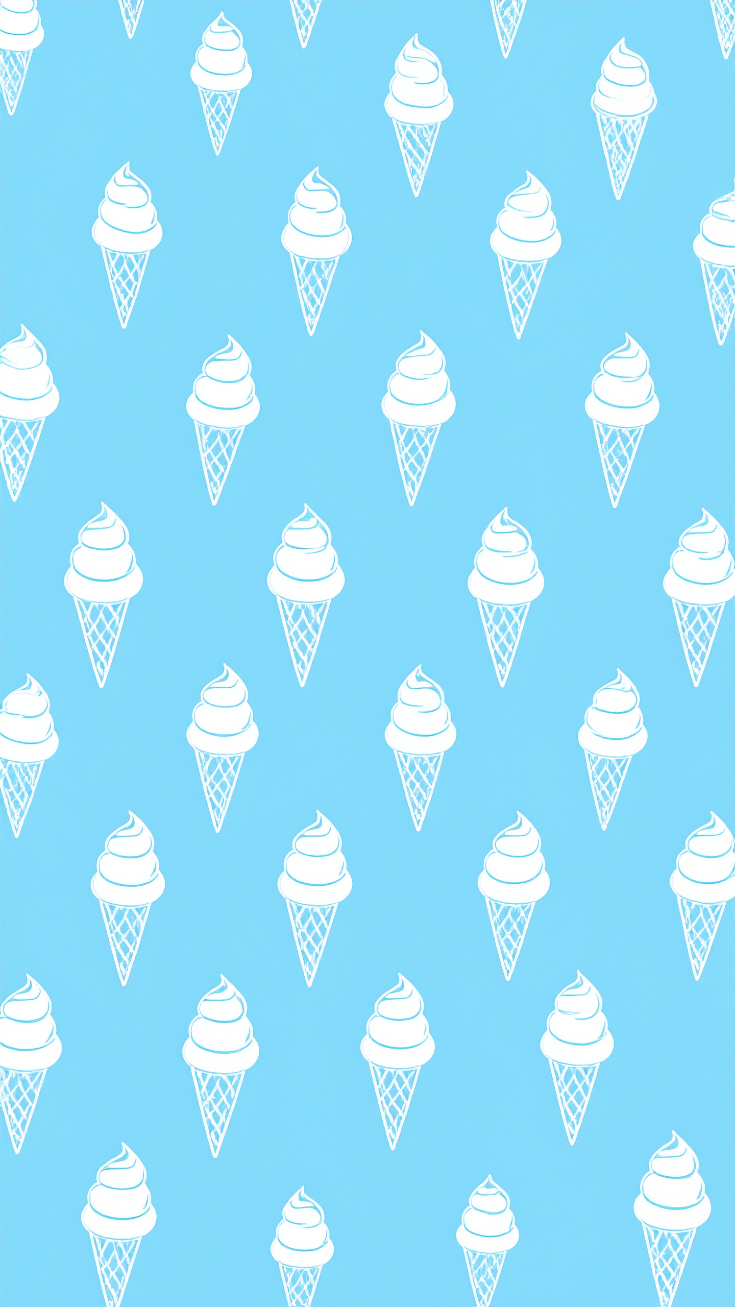 縦のソフトクリームのパターンの背景イラスト（水色）