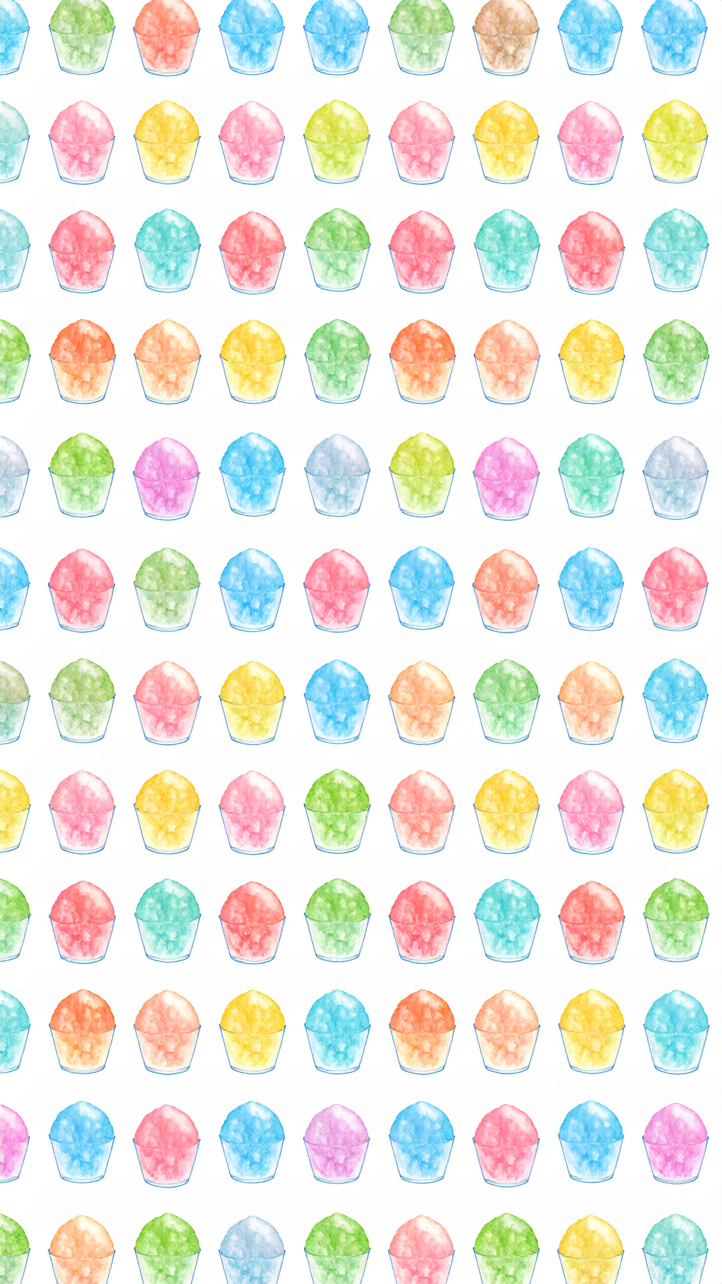 縦のかき氷のカラフルなパターン背景イラスト