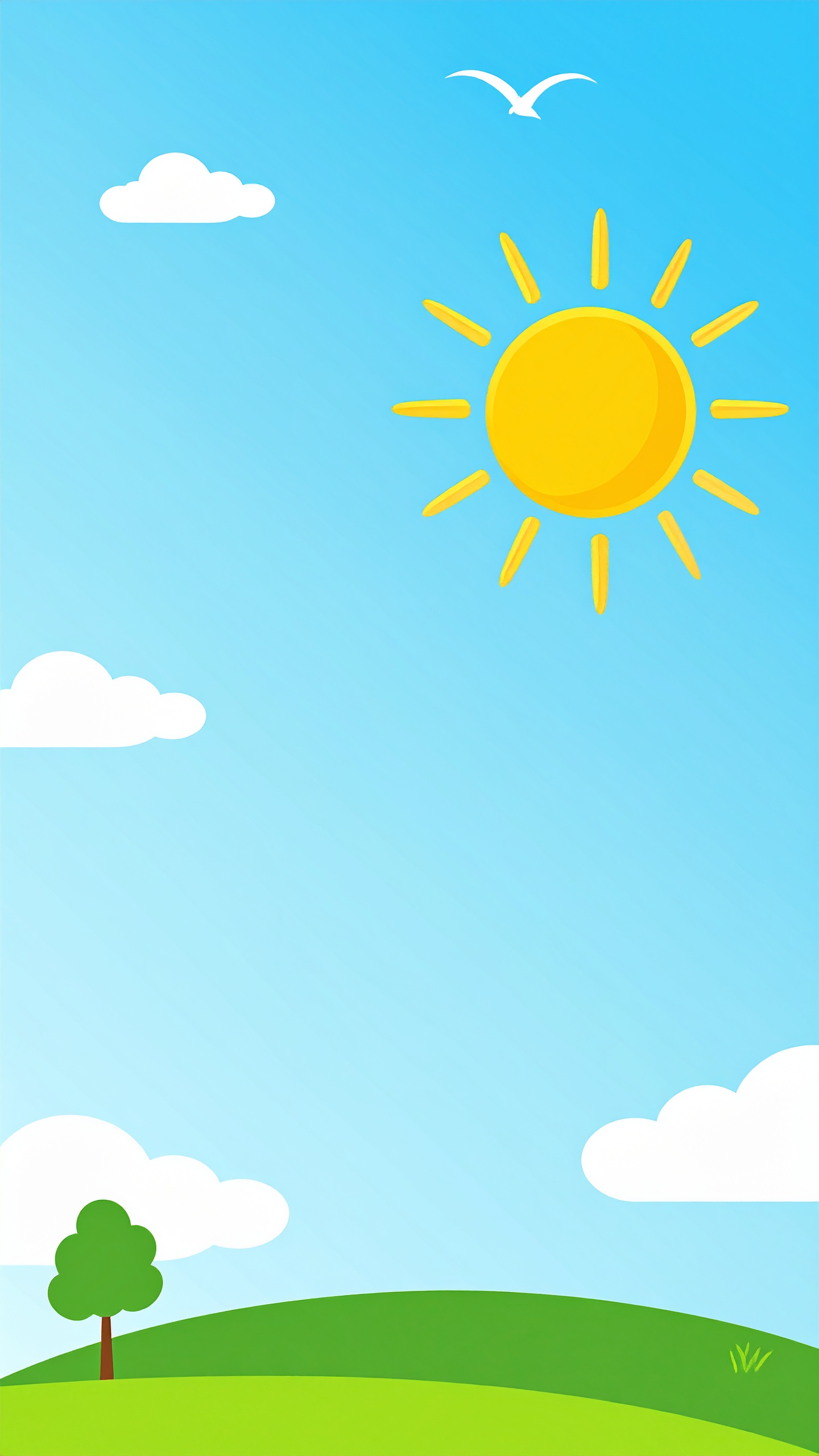 縦の晴れた空の夏の背景イラスト