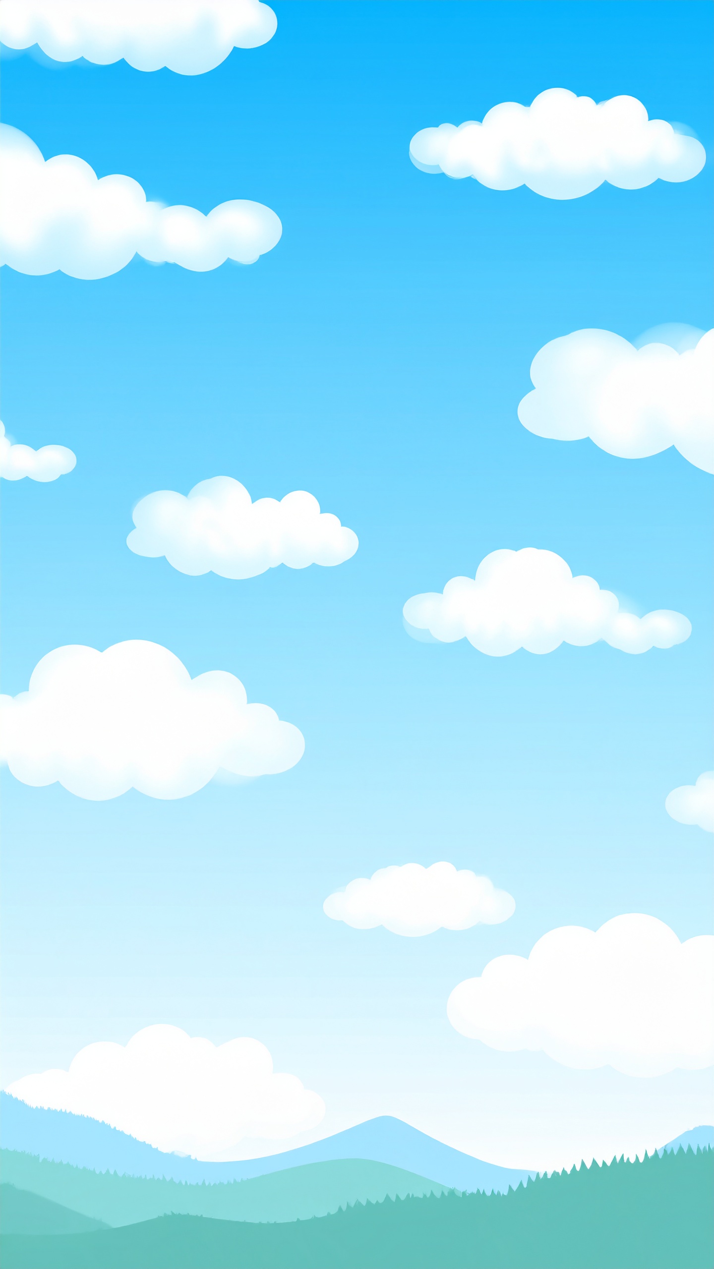 縦の青空と山の背景イラスト