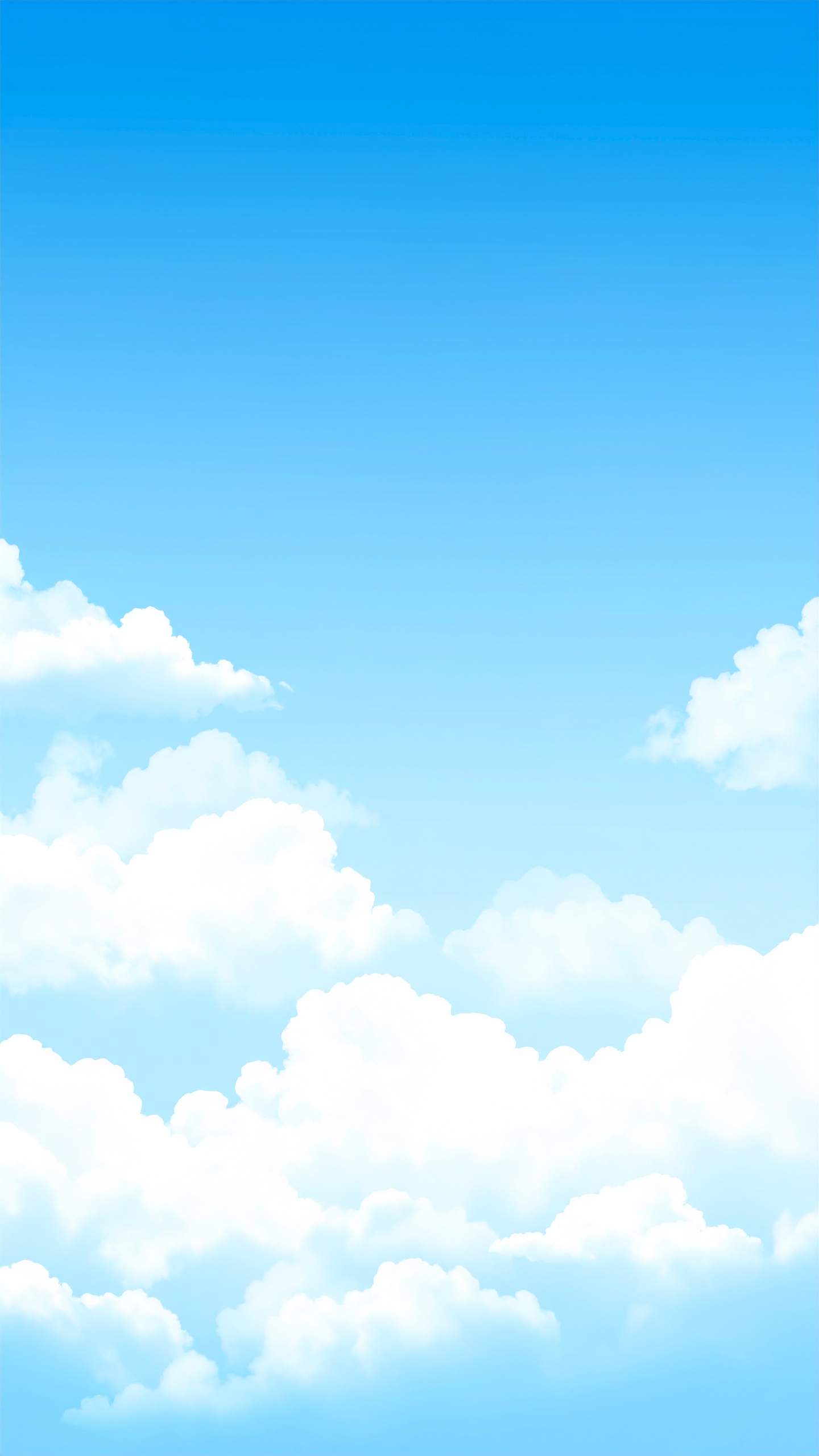 縦の青空の水彩の雲の背景イラスト