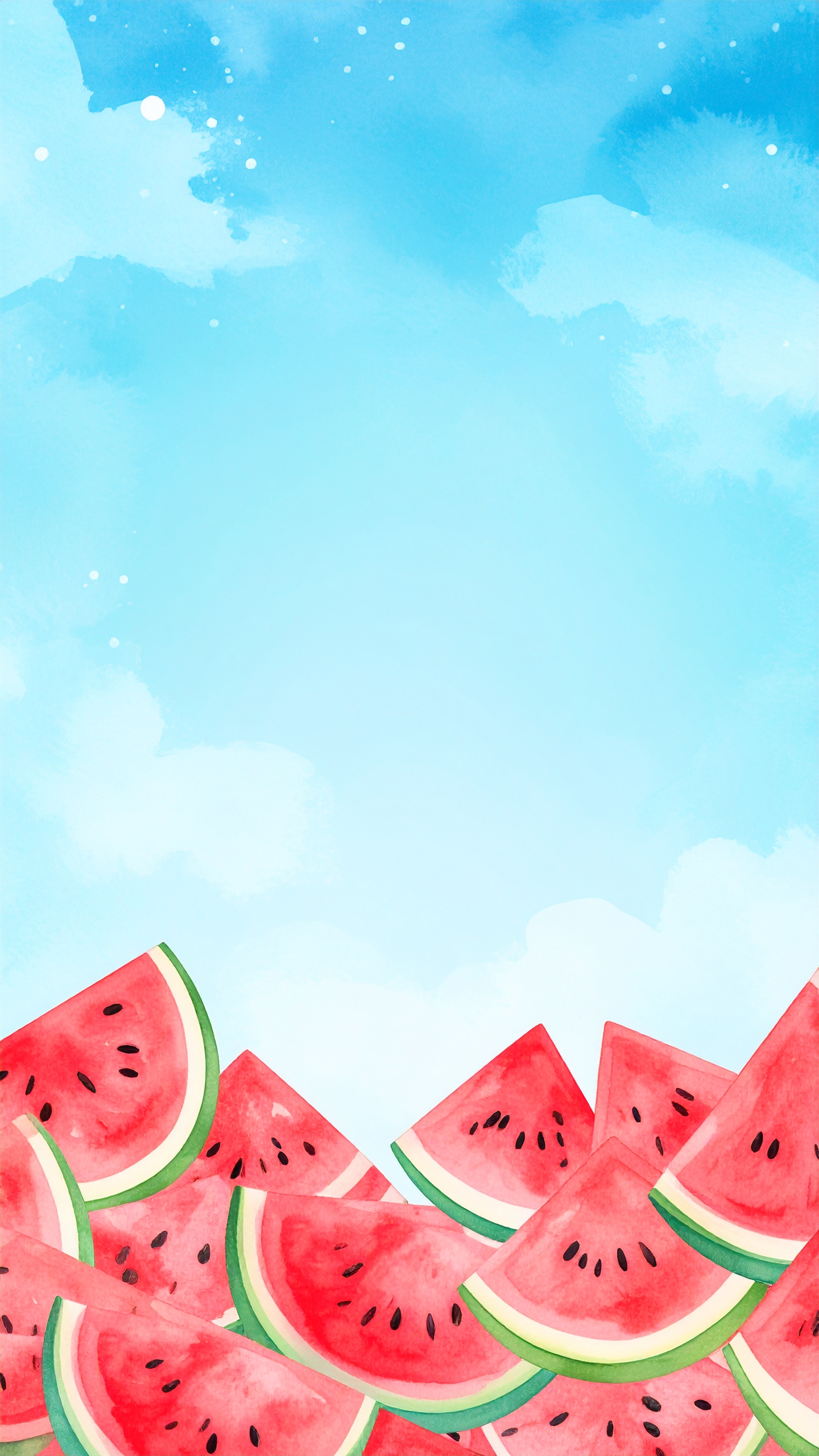 縦の夏のすいかの背景イラスト