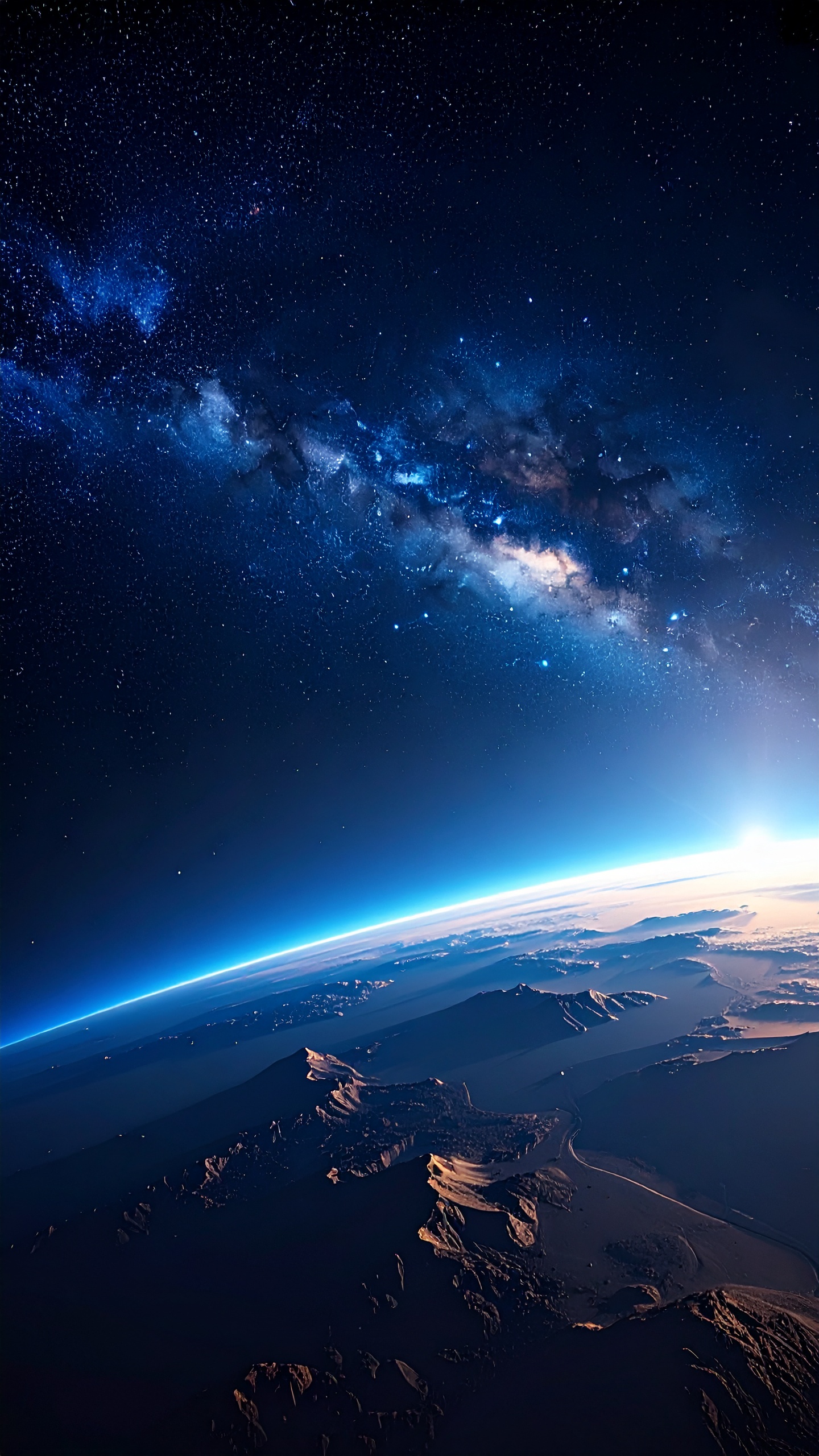 縦の宇宙と惑星の背景フリー素材