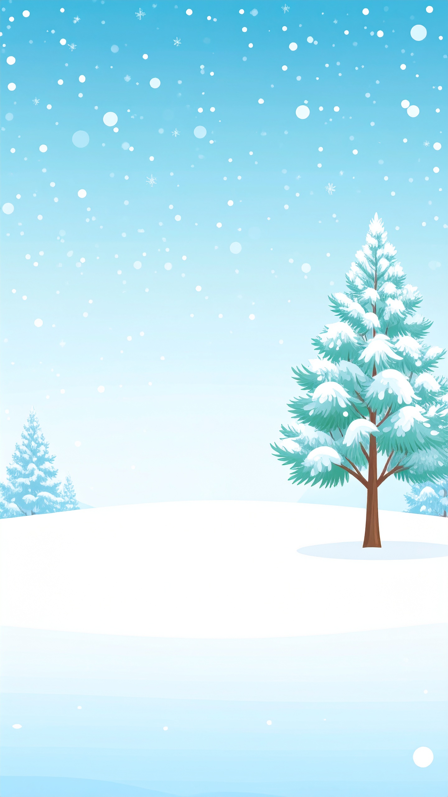 縦の冬の雪が降る背景イラスト