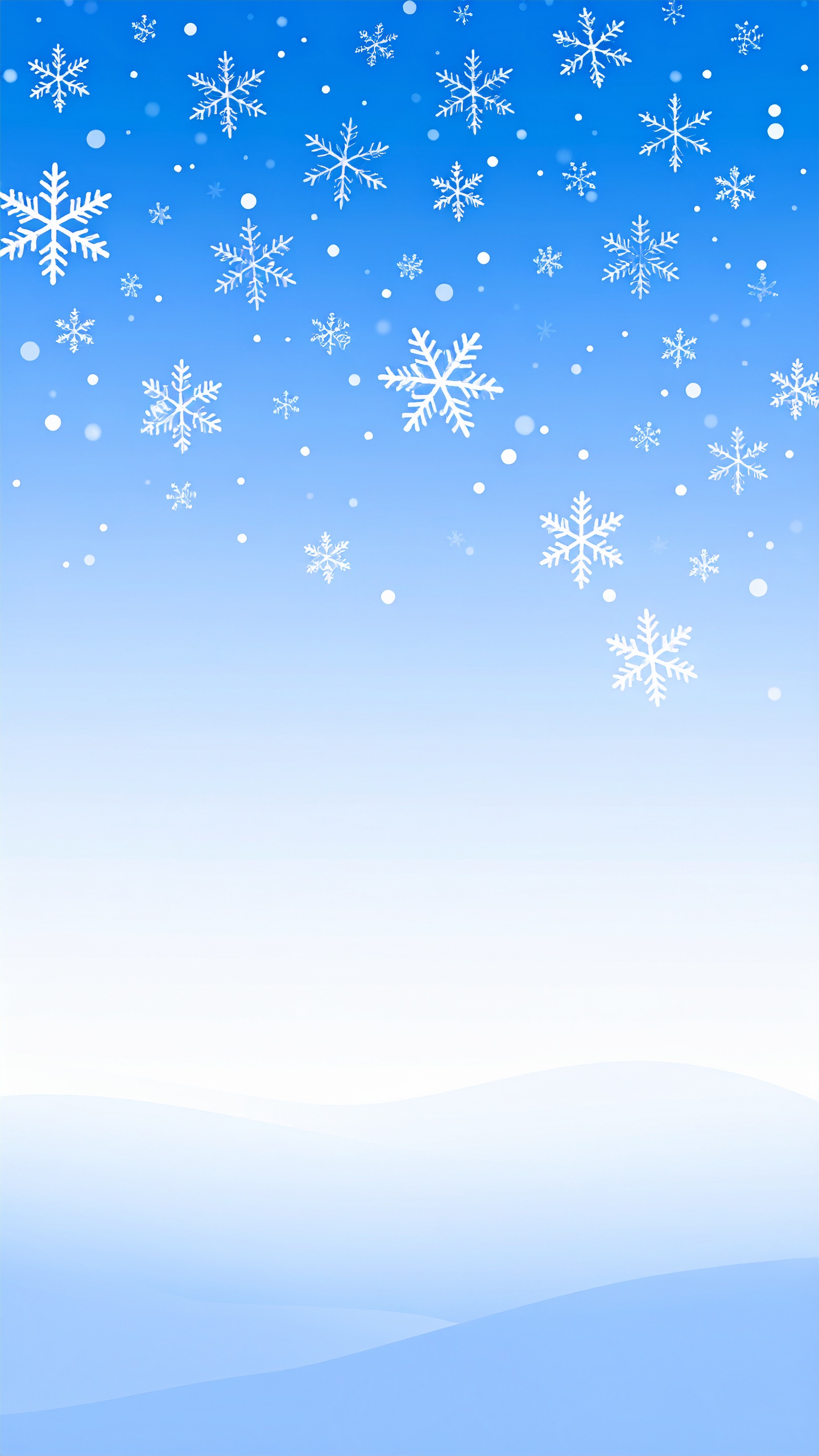 縦の冬の雪のシンプル青色背景イラスト