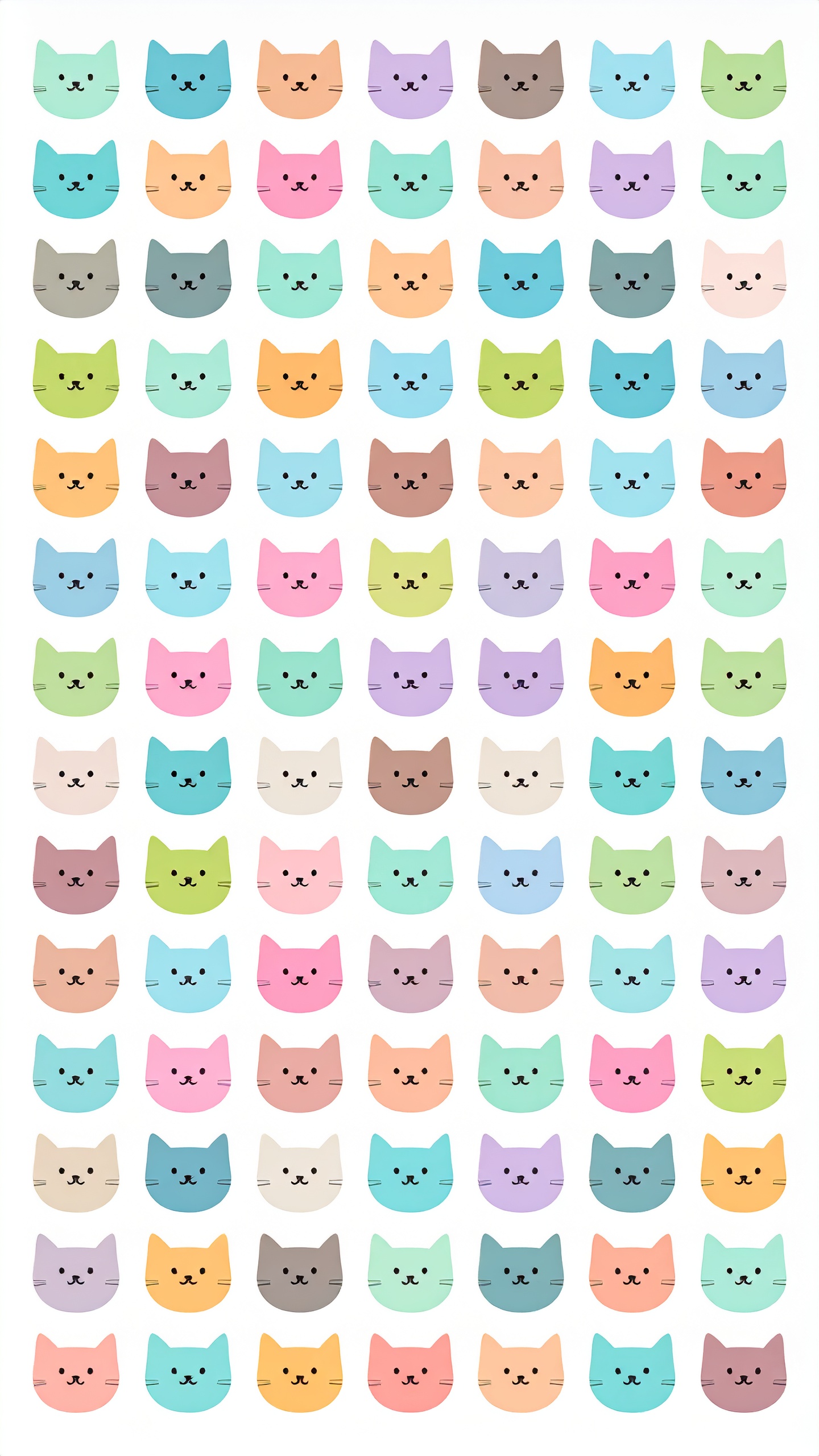 縦の猫のパターン背景イラスト