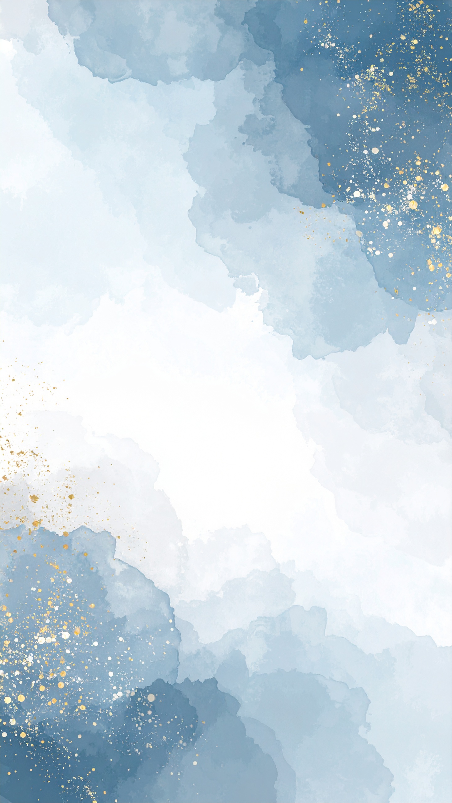 縦の紺色のシンプルおしゃれな水彩背景イラスト
