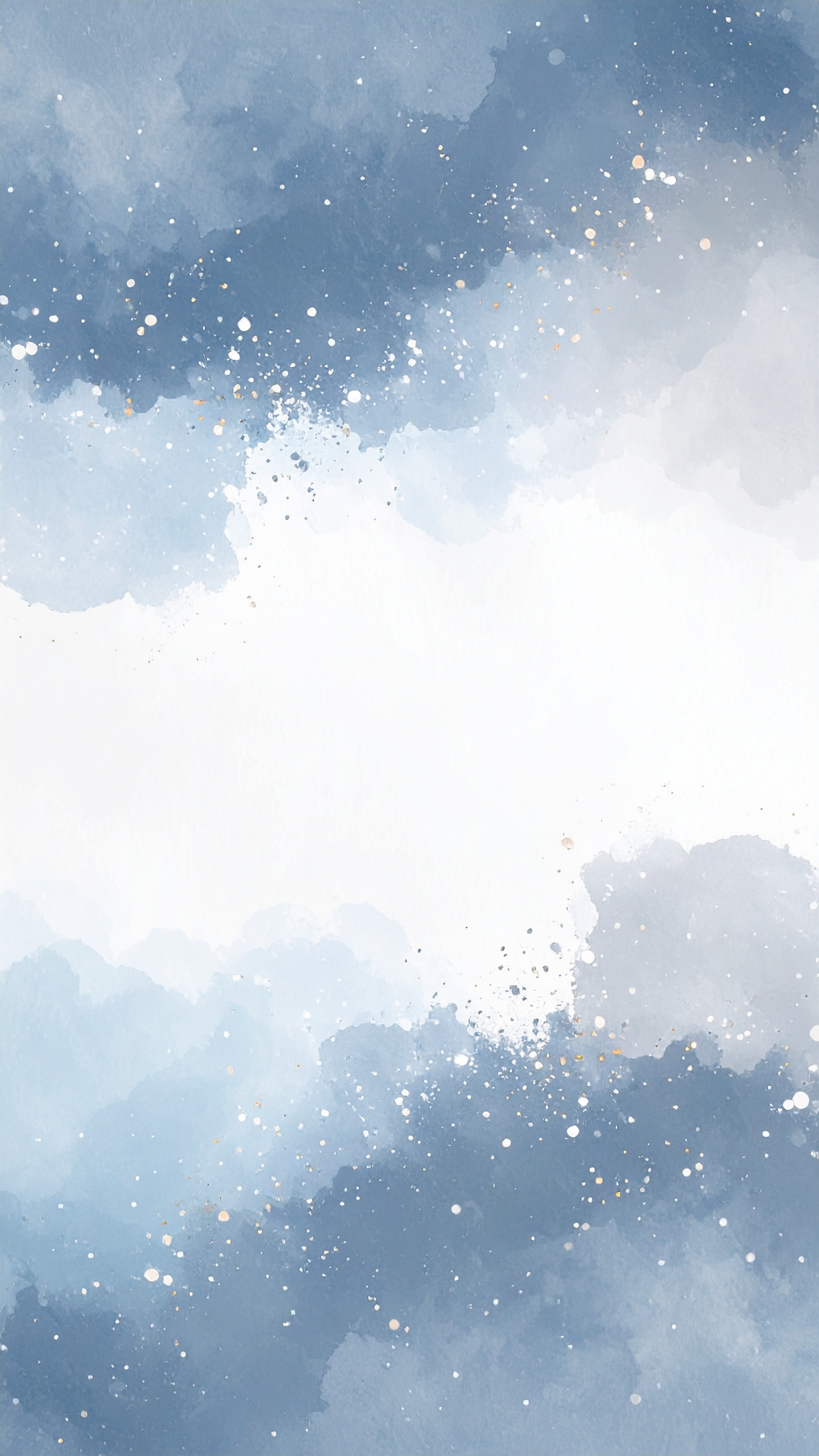 縦のくすみネイビーのシンプルおしゃれな水彩背景イラスト