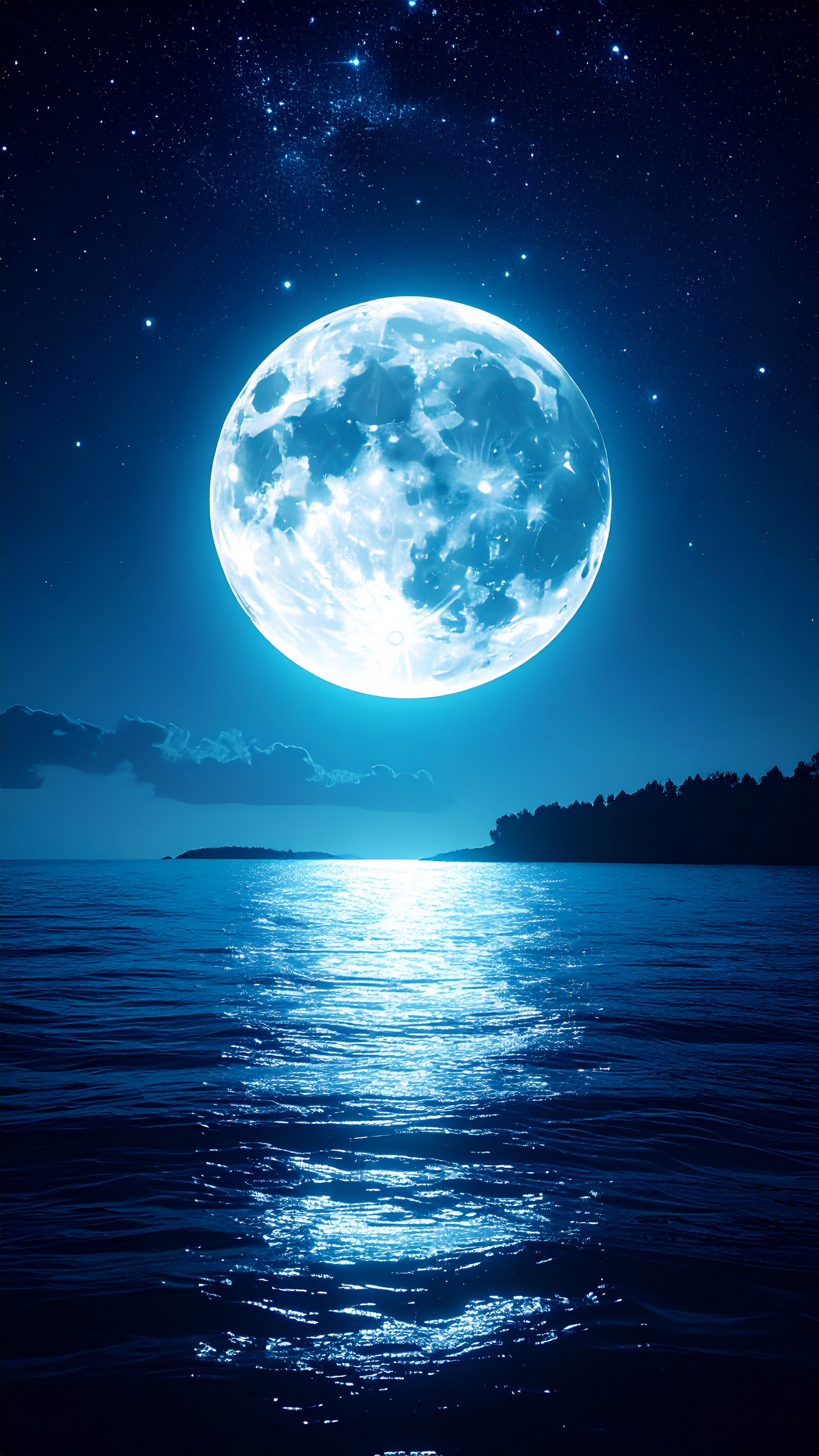 縦の夜の月の背景画像