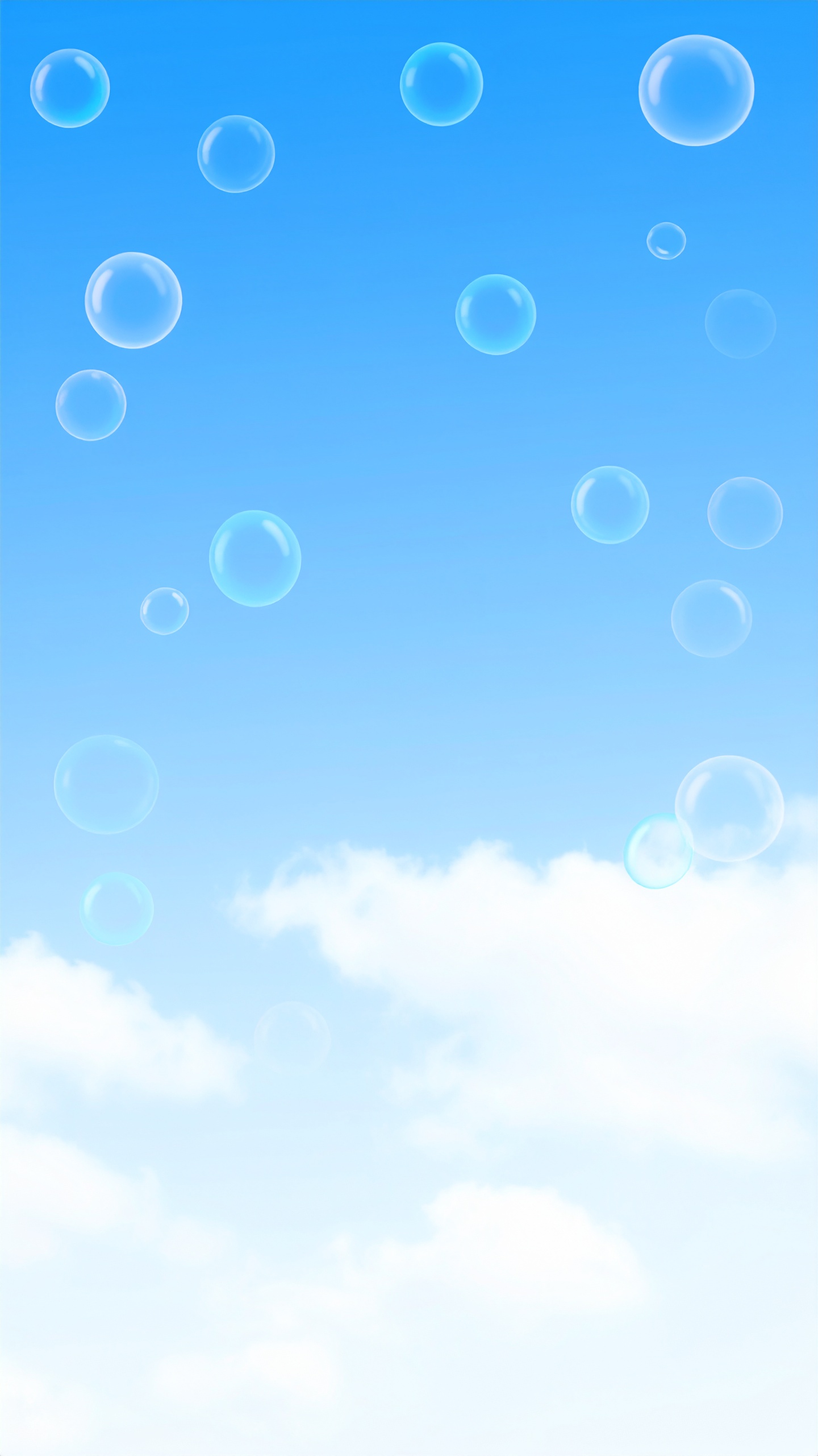 縦のしゃぼん玉と青空の背景画像