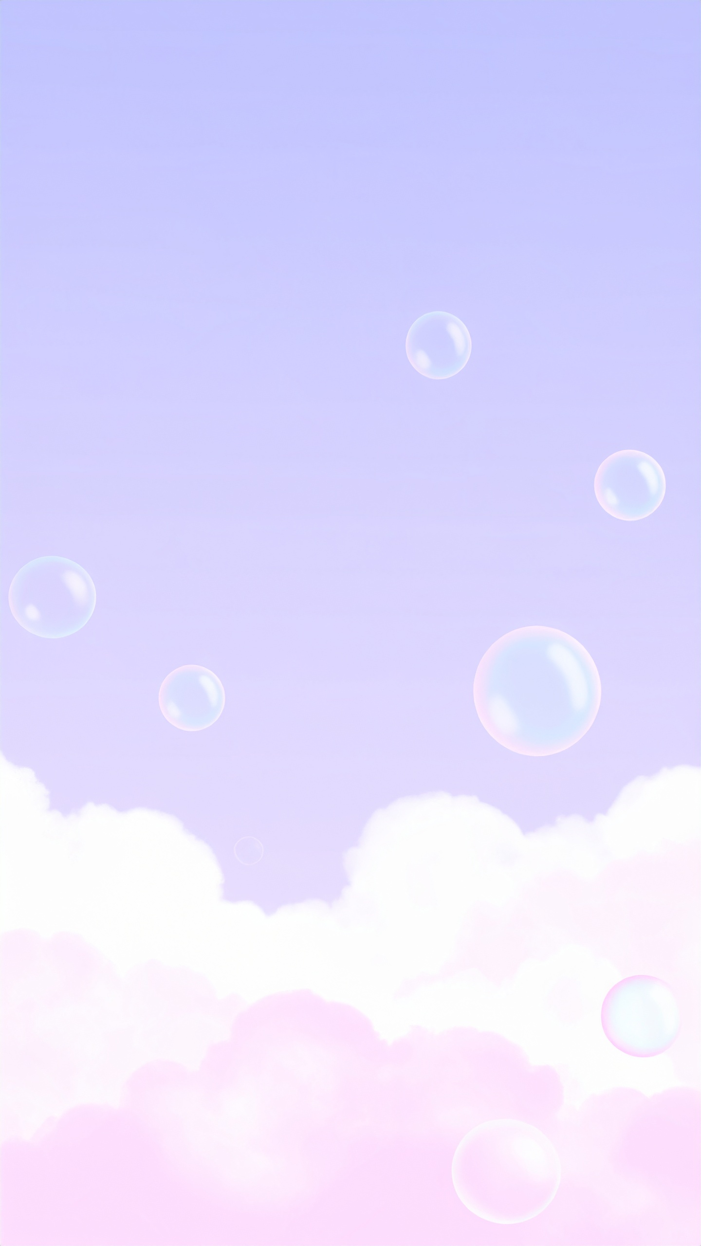 縦のしゃぼん玉と空の紫色の背景イラスト