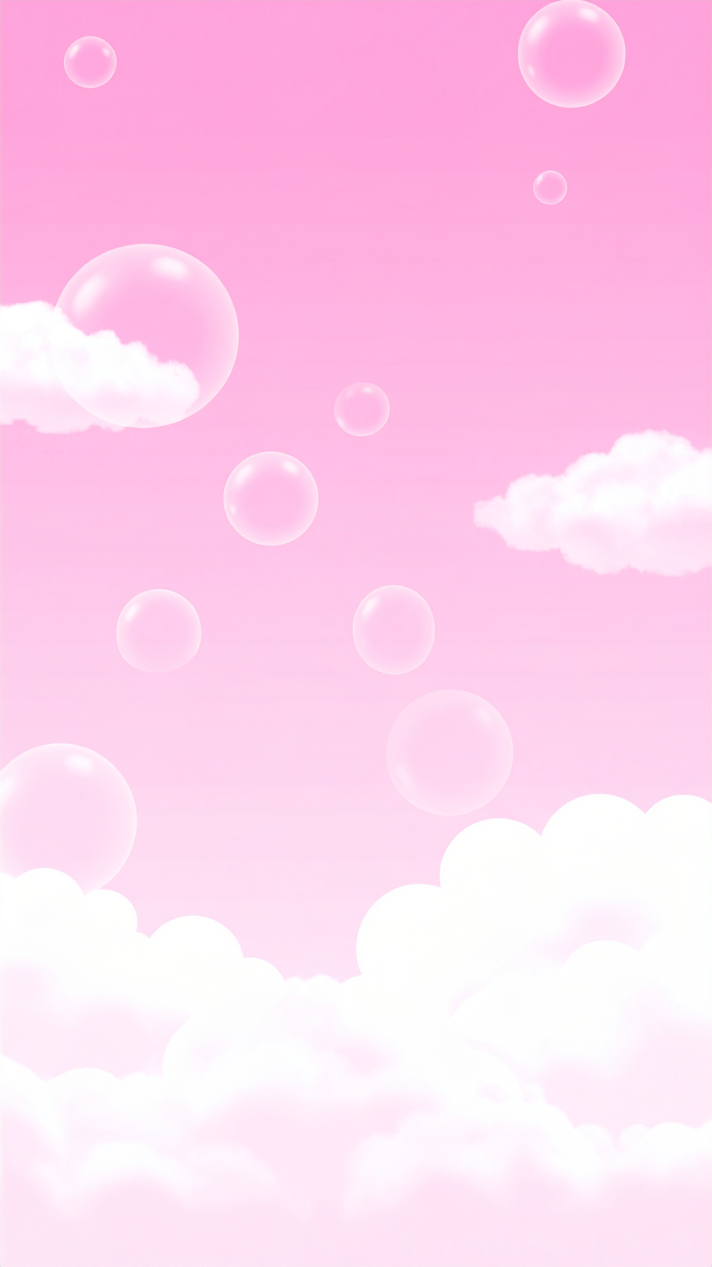 縦のしゃぼん玉と空のピンクの背景フリー素材