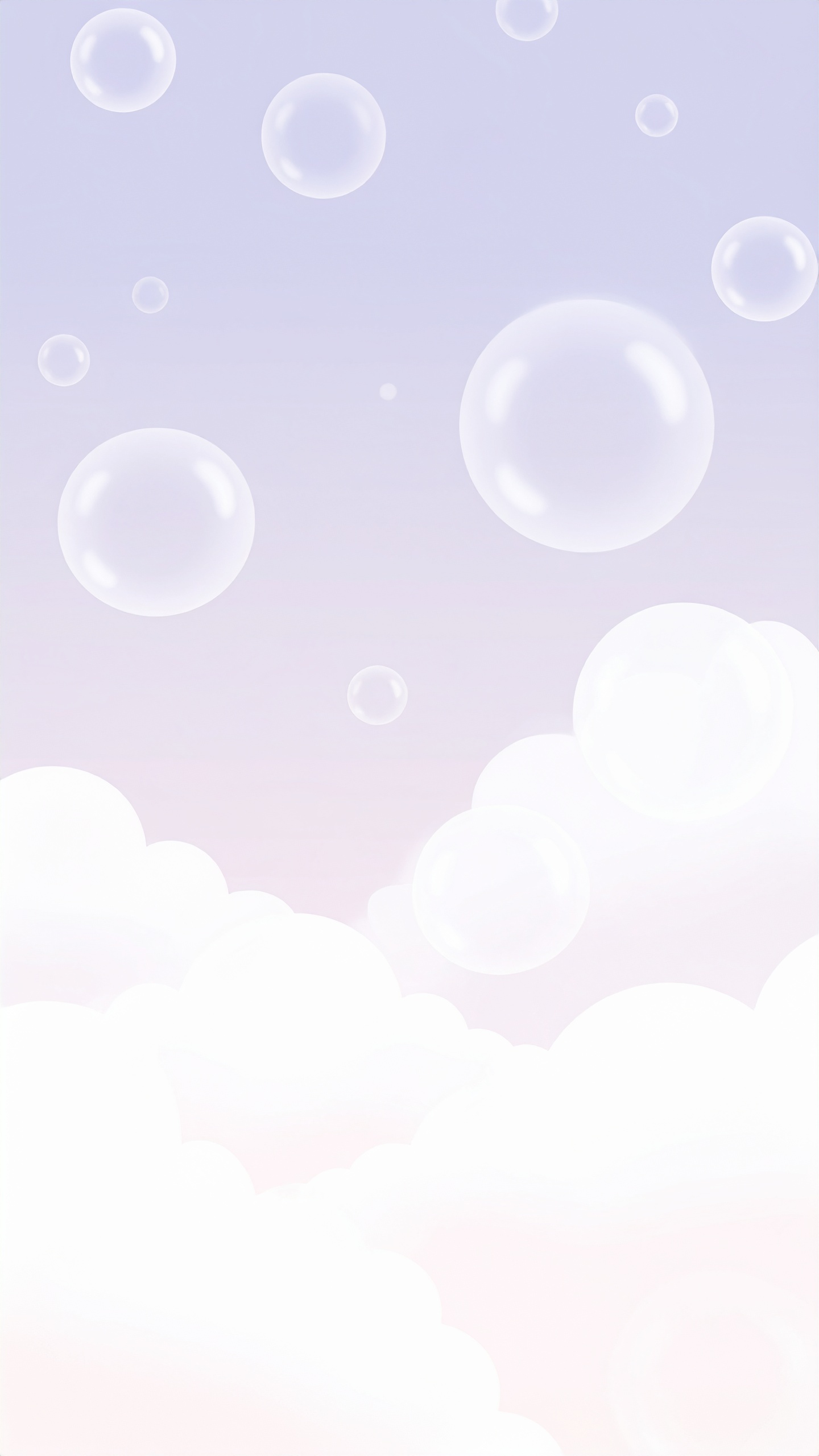縦の空とシャボン玉のかわいいグレー背景イラスト