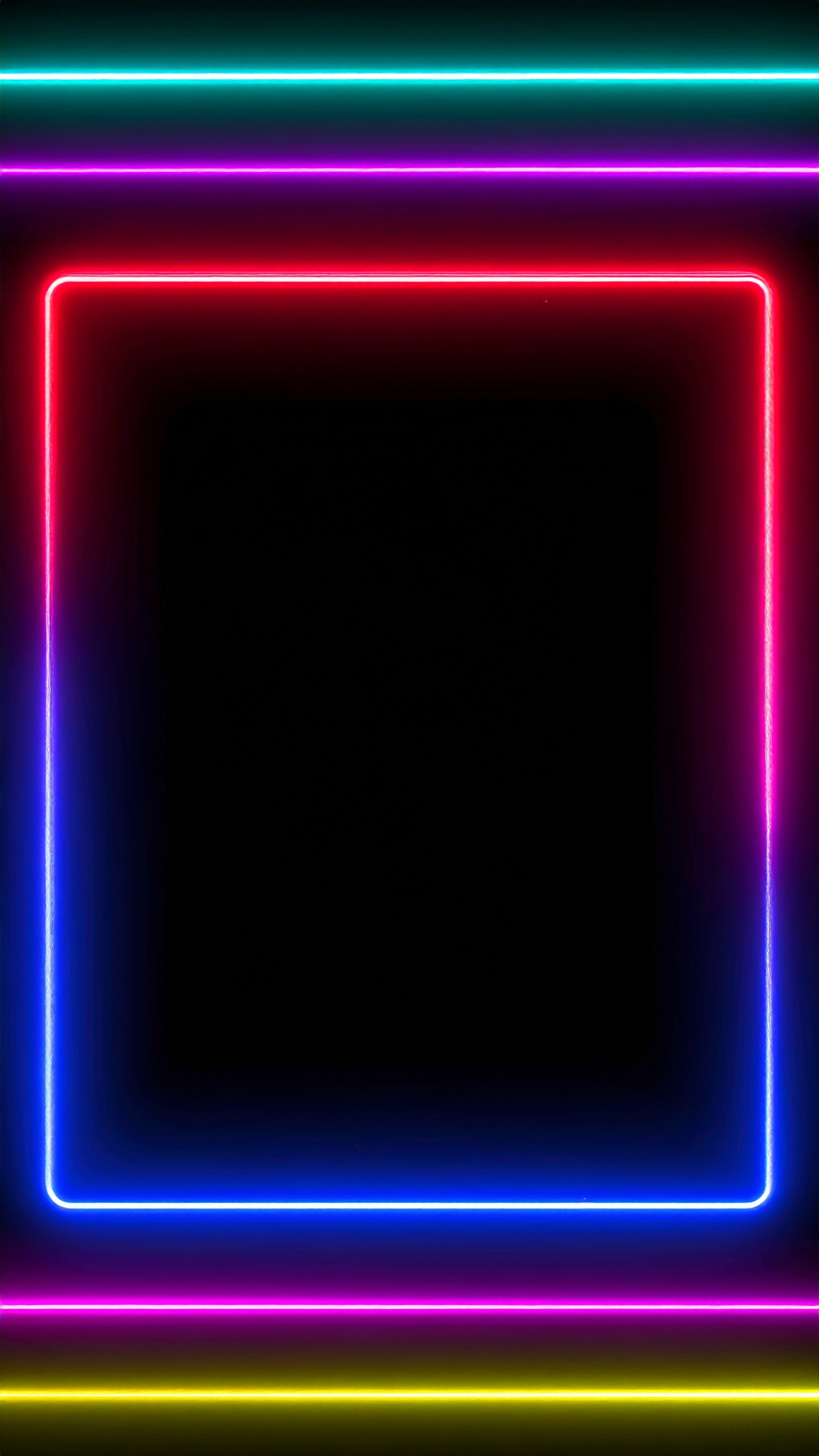 縦のネオンの枠の黒背景画像
