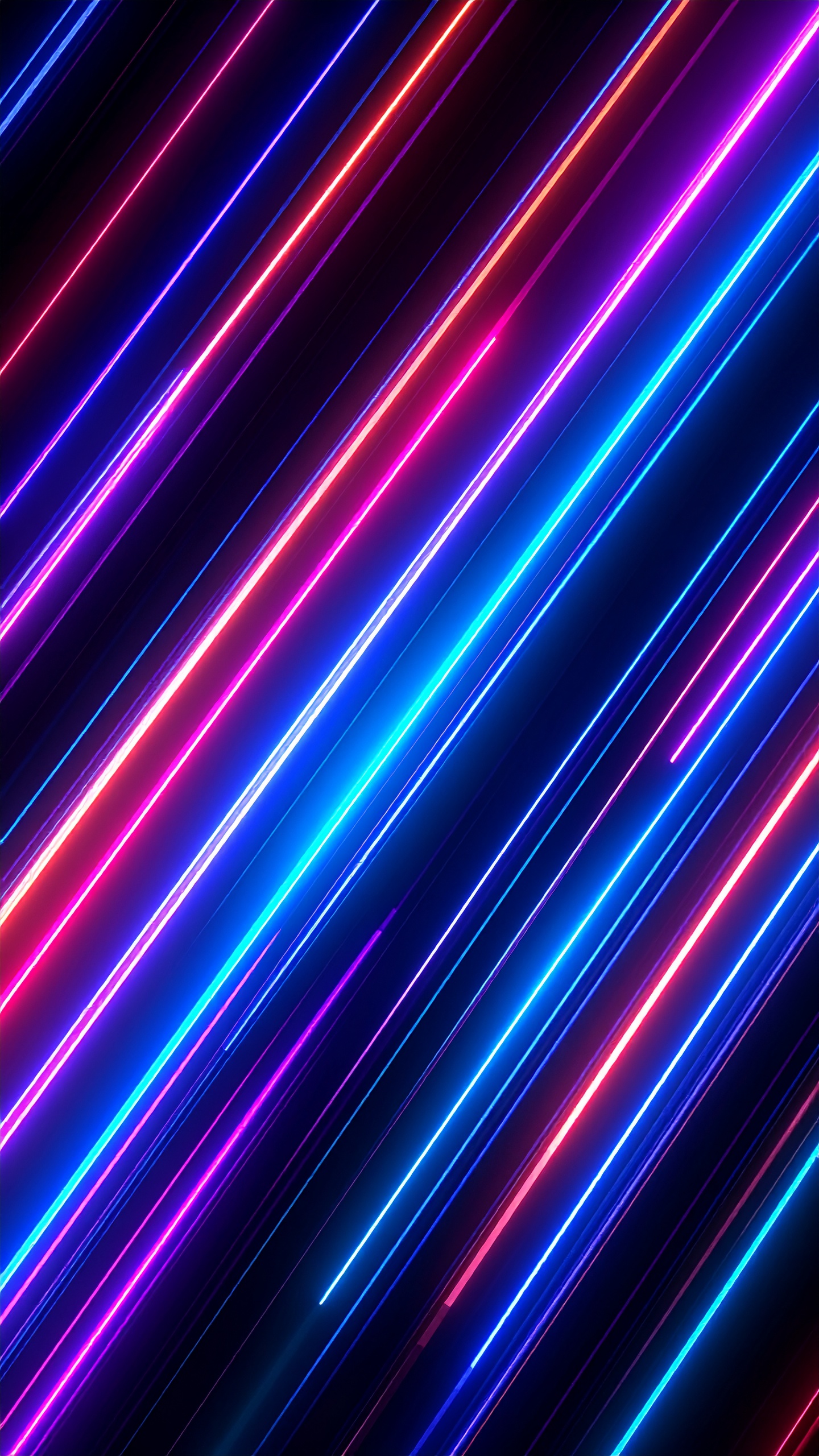 縦のネオンの斜め線のかっこいい黒背景壁紙