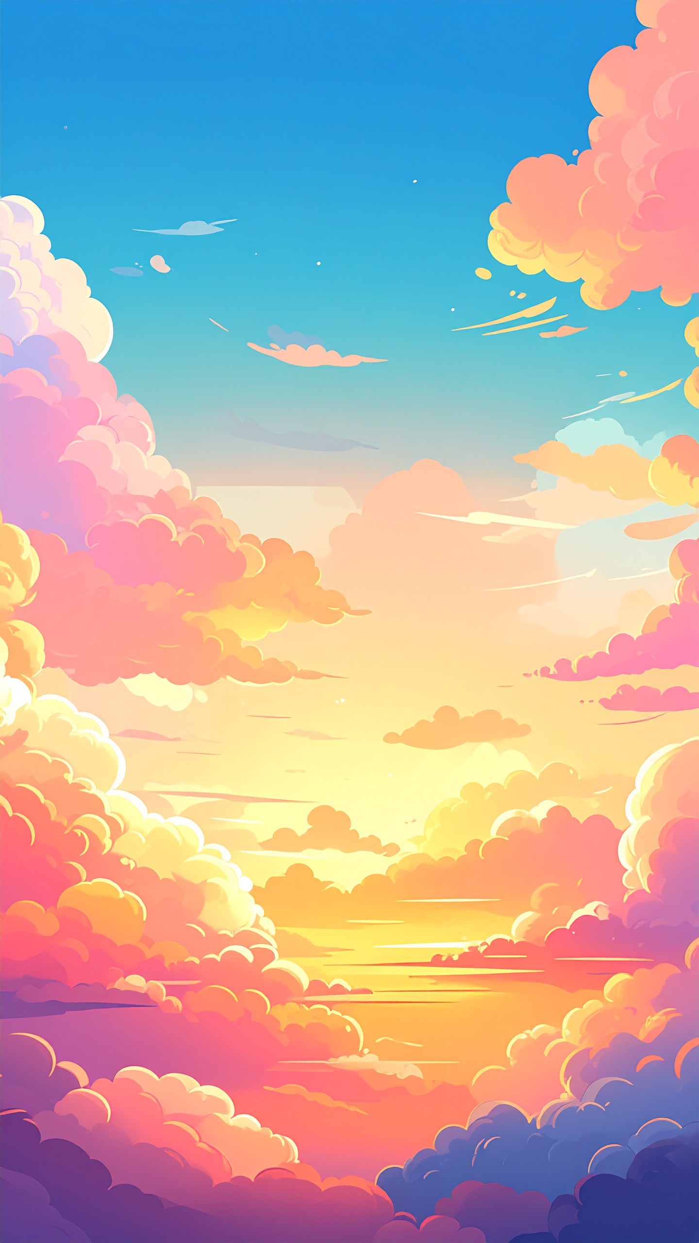 縦の夕焼けの背景壁紙