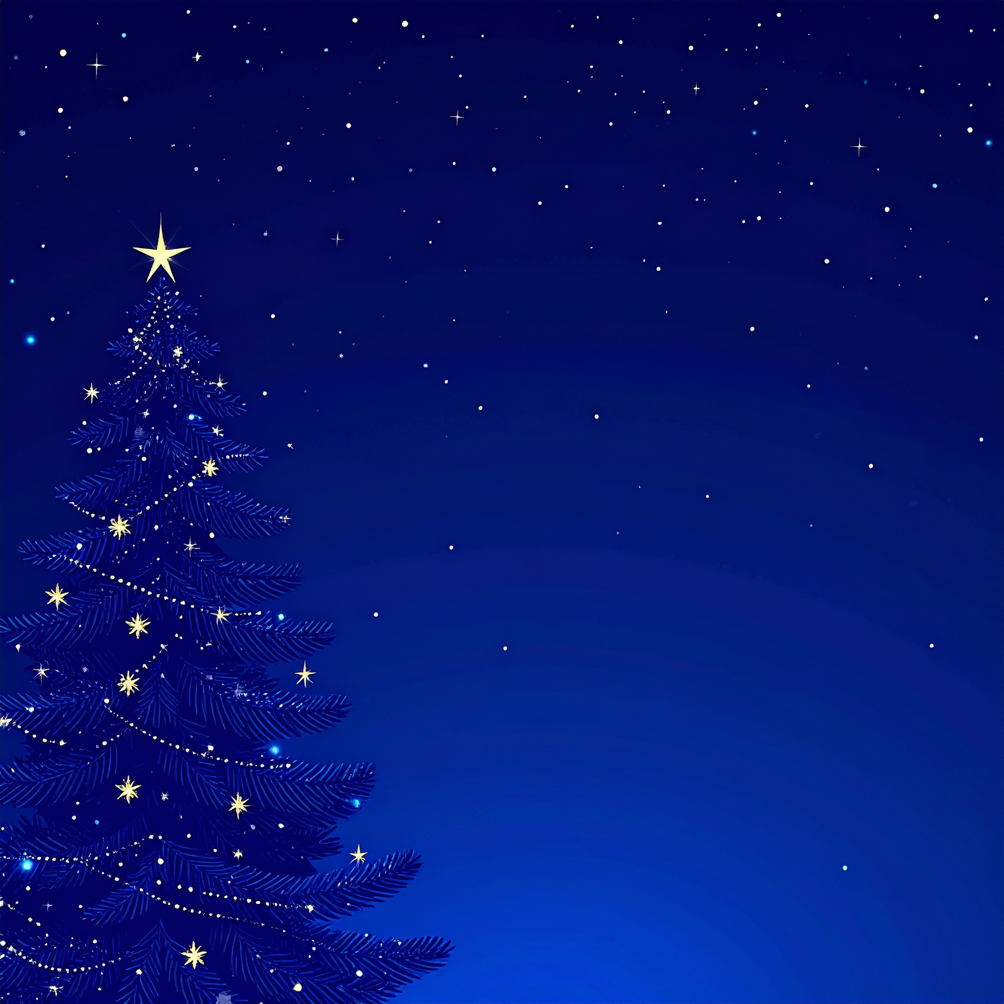 正方形のクリスマスの青色背景画像