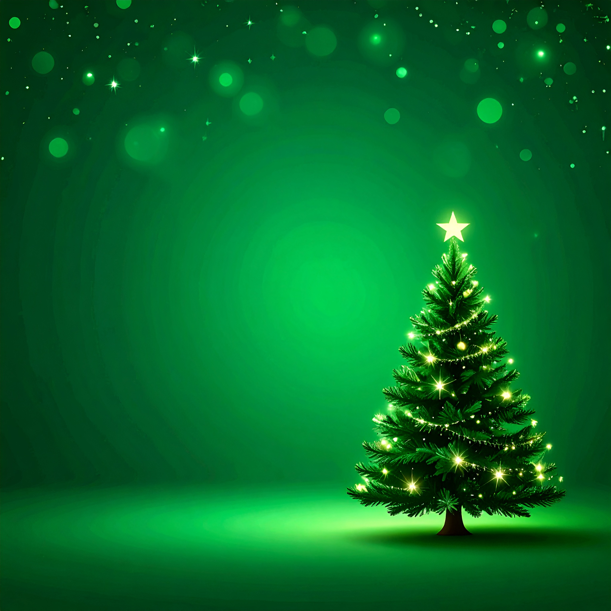 正方形のクリスマスの緑色背景素材
