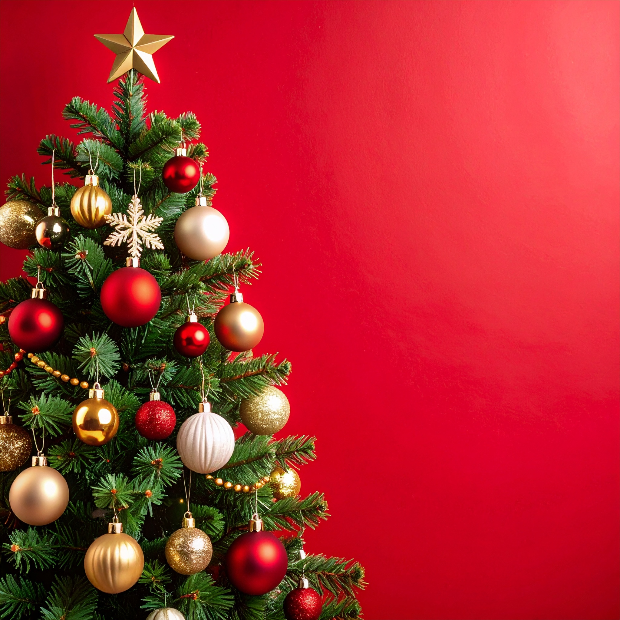 正方形のクリスマスの赤色背景フリー素材