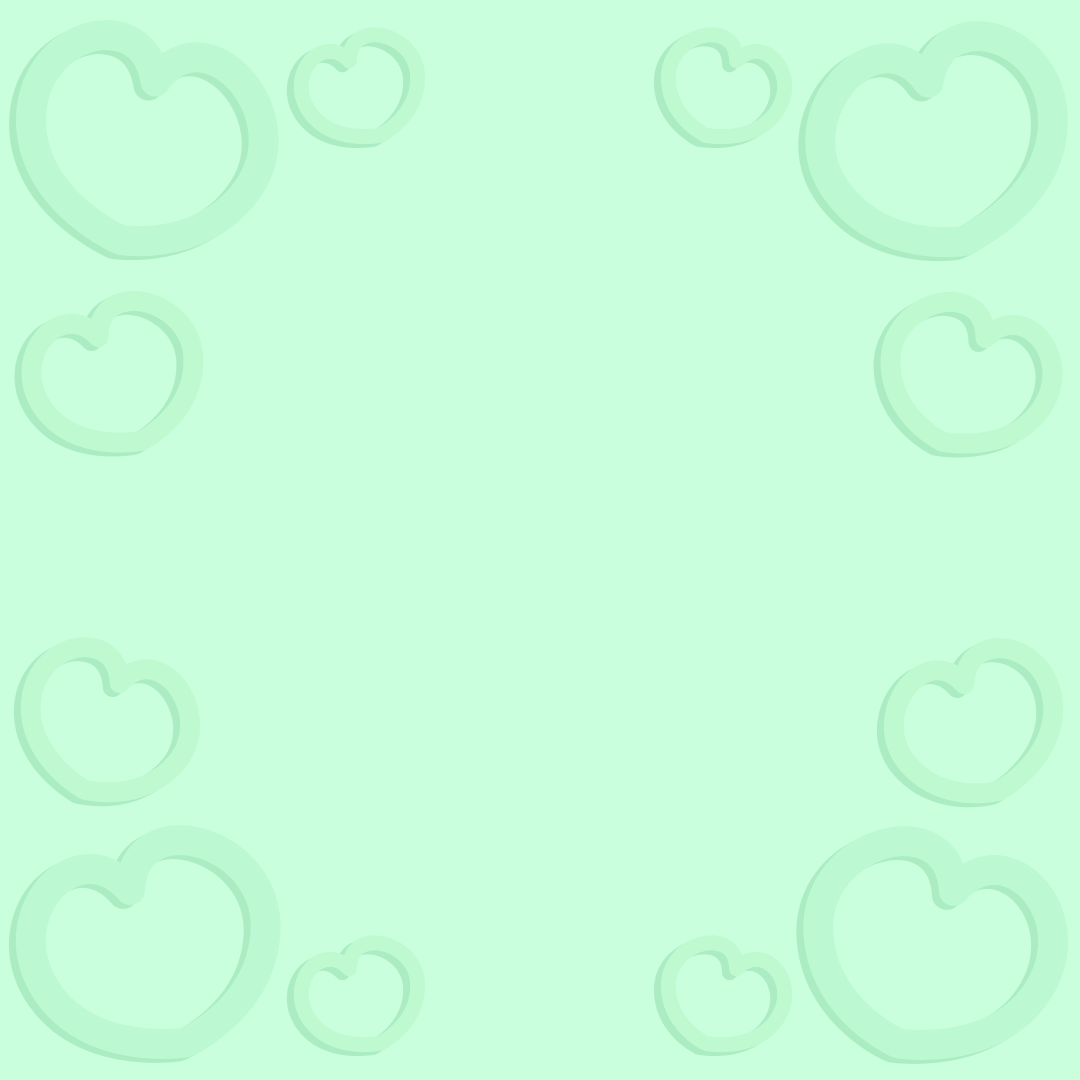 正方形のハートの背景画像（グリーン）