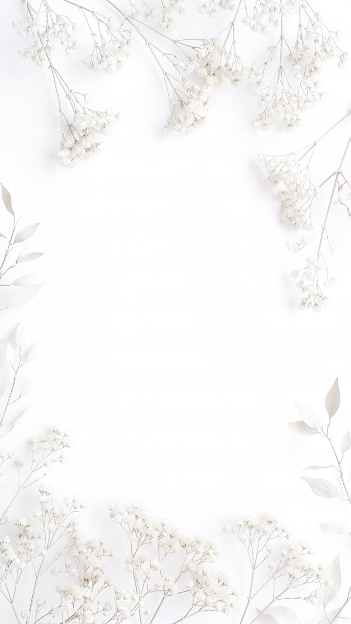 縦の白の花がシンプルおしゃれな背景