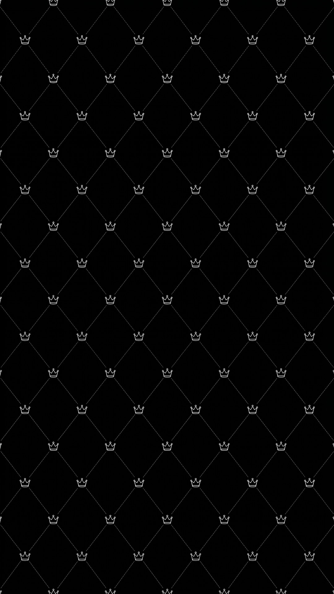 縦の黒色の格子柄（王冠）の背景・フリー素材