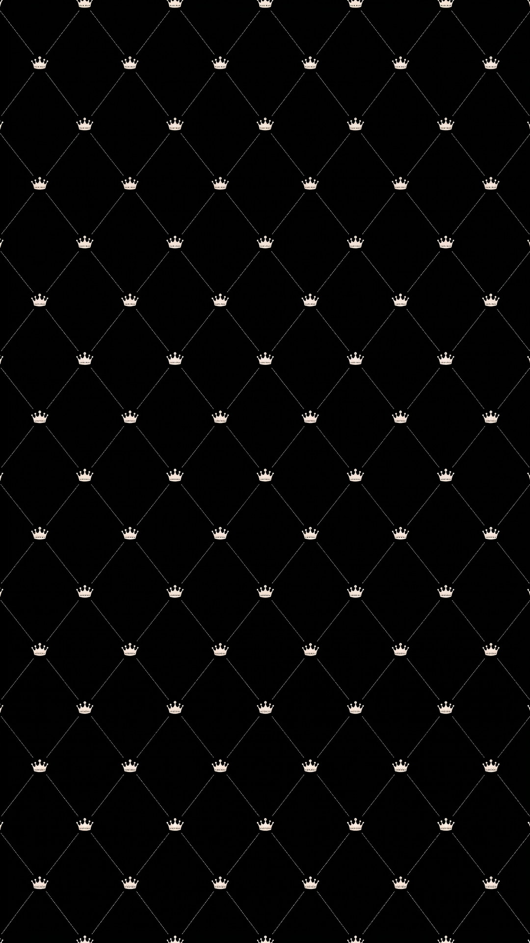 縦の黒色の格子柄（王冠）の背景・フリー素材