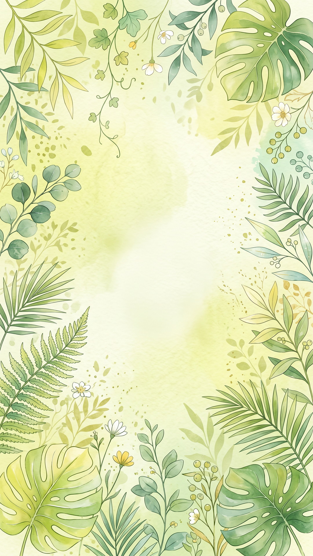 縦の黄緑色の植物がおしゃれな背景
