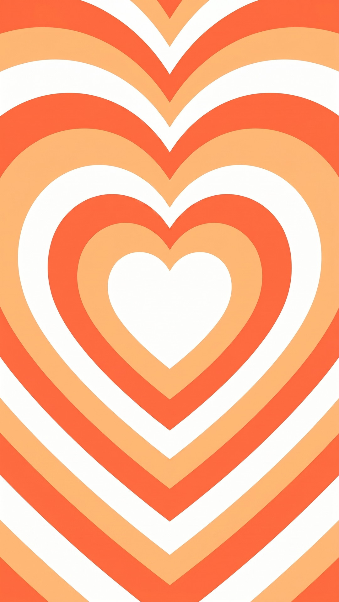 縦のハートビームのオレンジ色背景・フリー素材