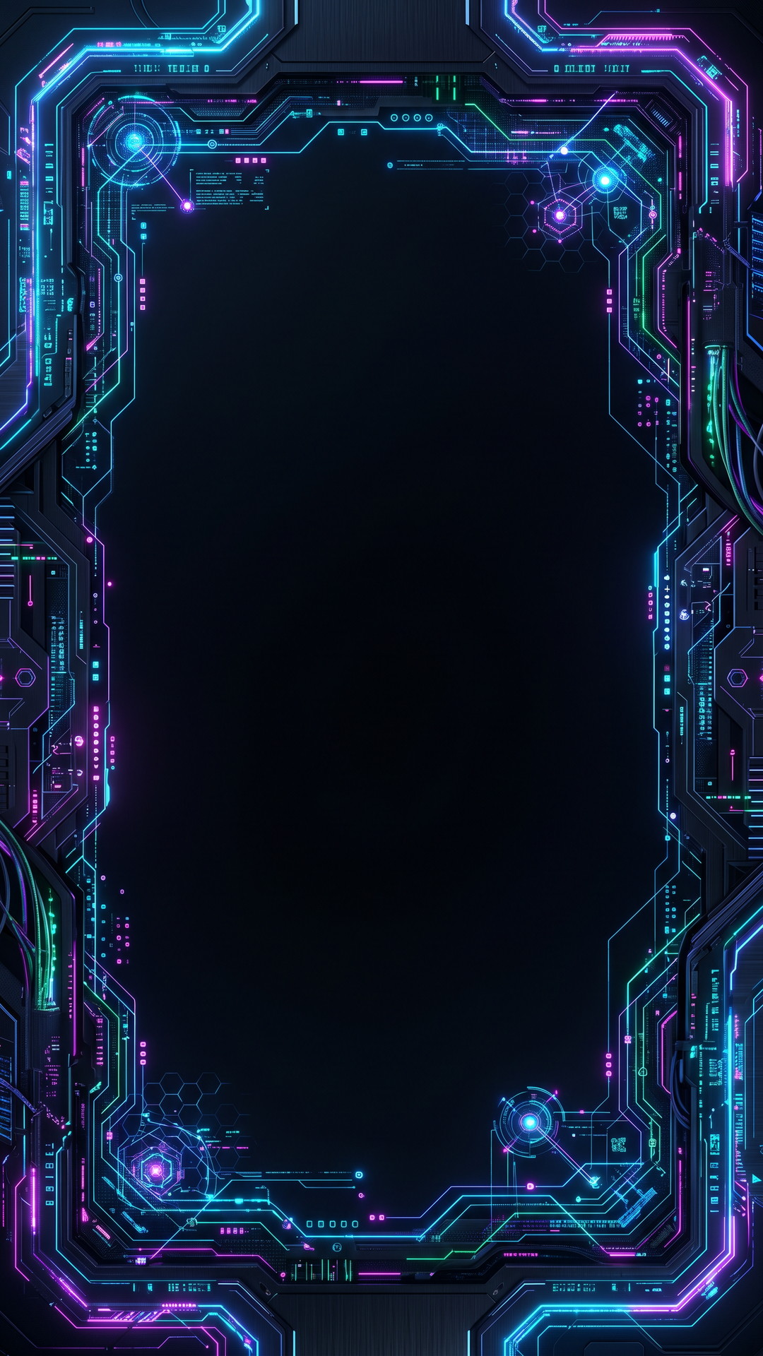 縦のかっこいい近未来風の黒色背景・フリー素材