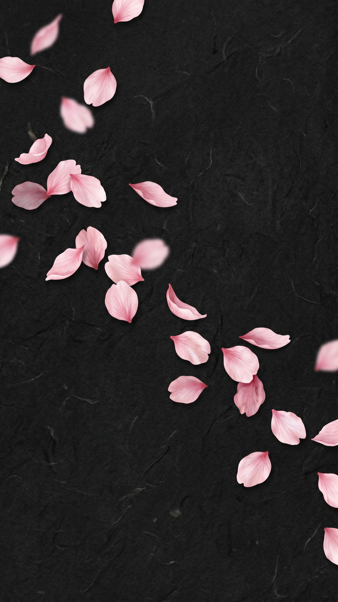 縦のかっこいい桜の和風・黒色背景・フリー素材