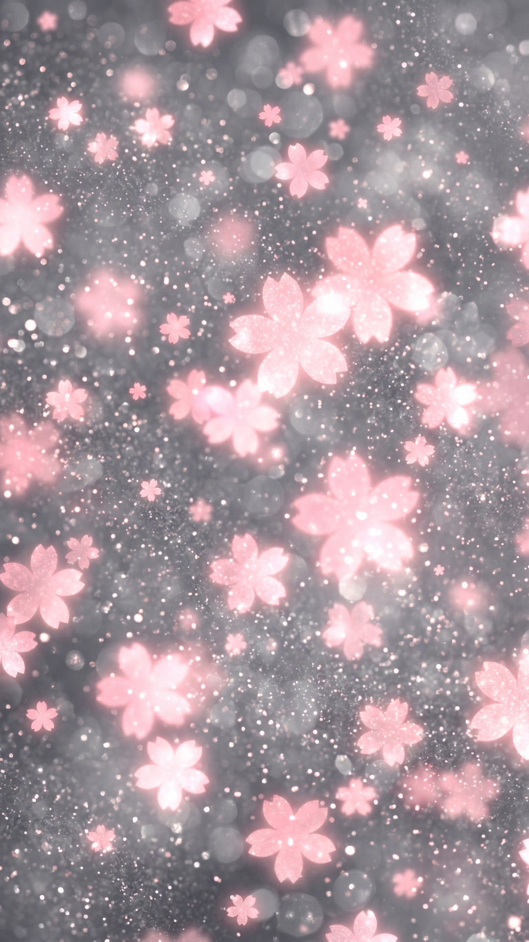 縦の桜のおしゃれなグレー色背景・フリー素材