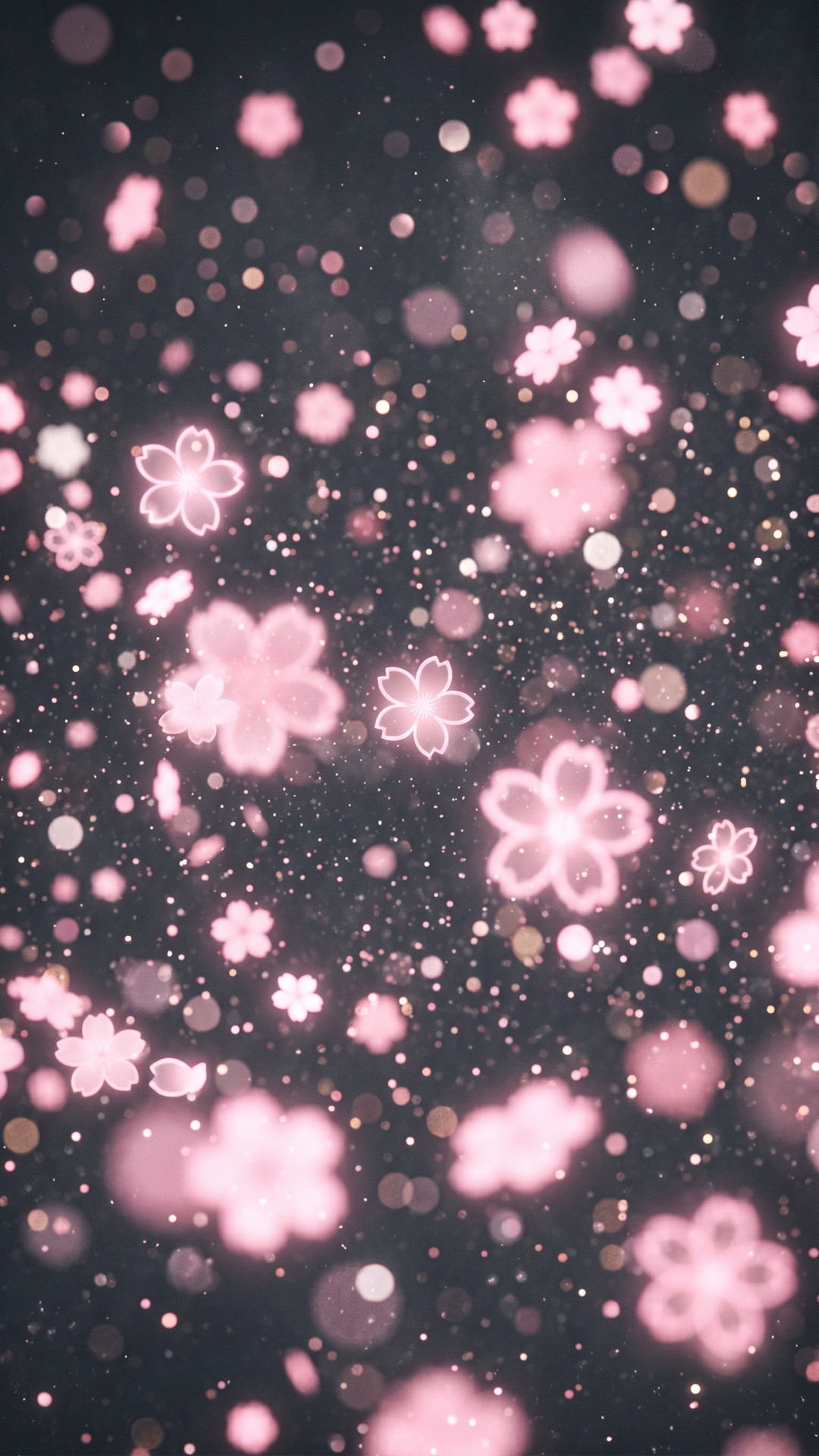 縦の桜のおしゃれな黒色背景・フリー素材